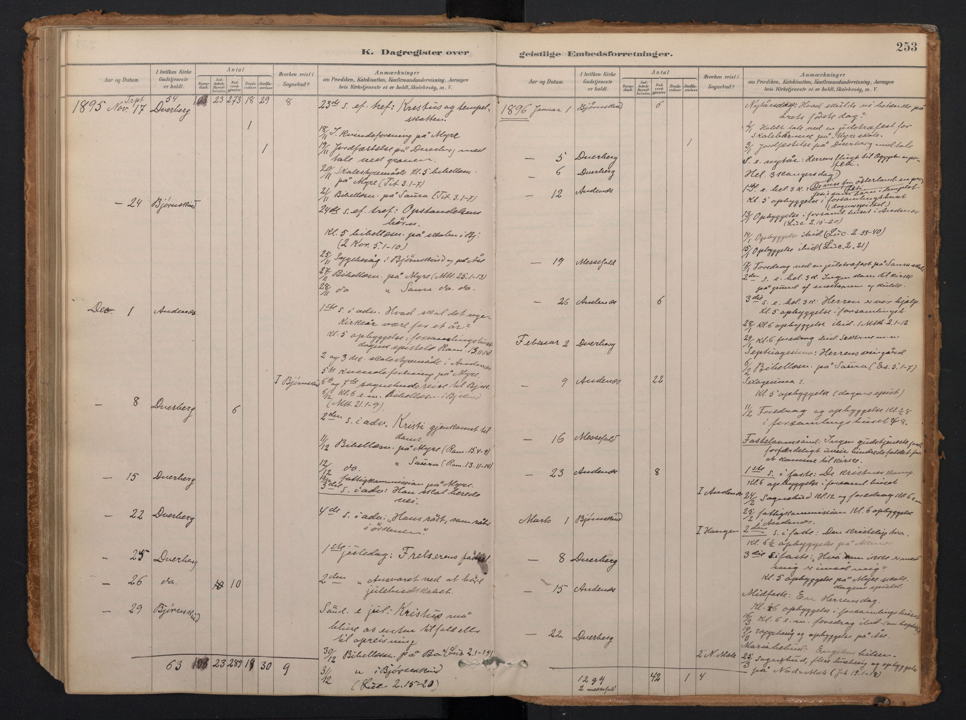 Ministerialprotokoller, klokkerbøker og fødselsregistre - Nordland, AV/SAT-A-1459/897/L1399: Parish register (official) no. 897A06, 1881-1896, p. 253