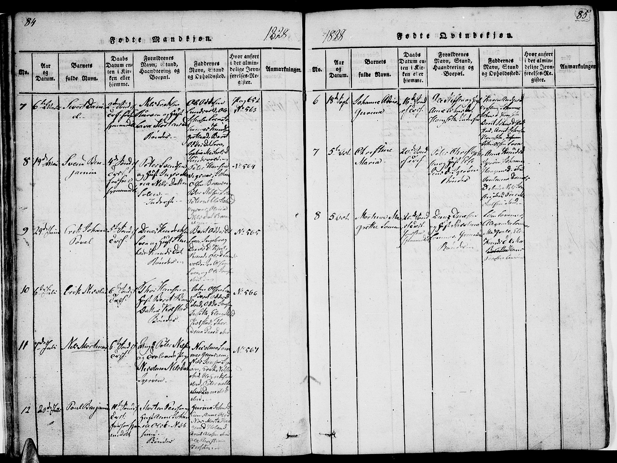 Ministerialprotokoller, klokkerbøker og fødselsregistre - Nordland, SAT/A-1459/816/L0239: Parish register (official) no. 816A05, 1820-1845, p. 84-85