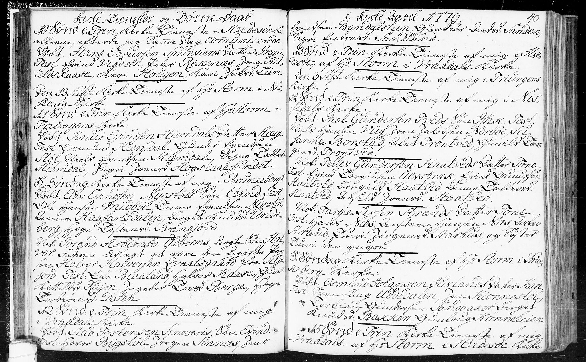 Kviteseid kirkebøker, SAKO/A-276/F/Fa/L0002: Parish register (official) no. I 2, 1773-1786, p. 40