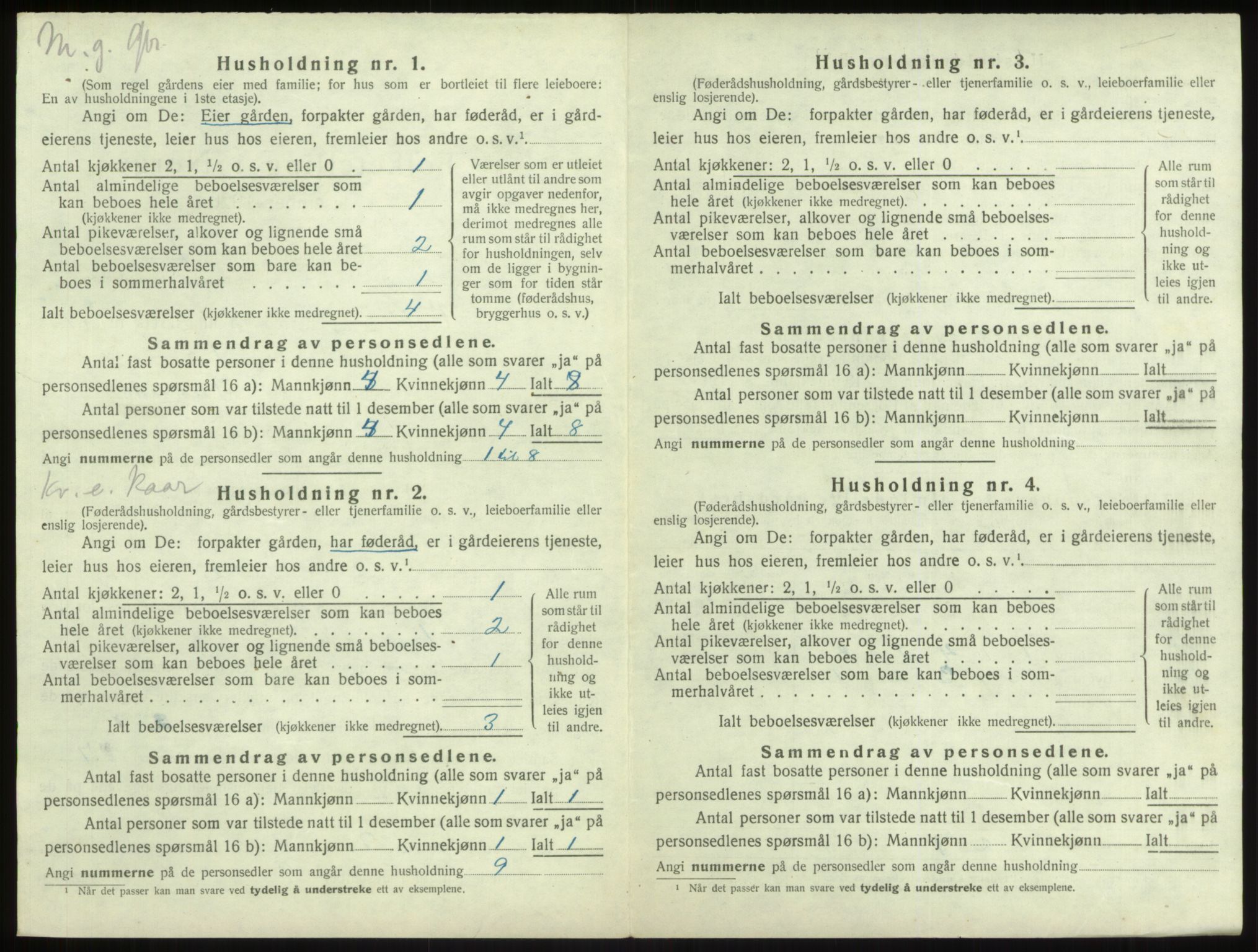 SAB, 1920 census for Vik, 1920, p. 1174