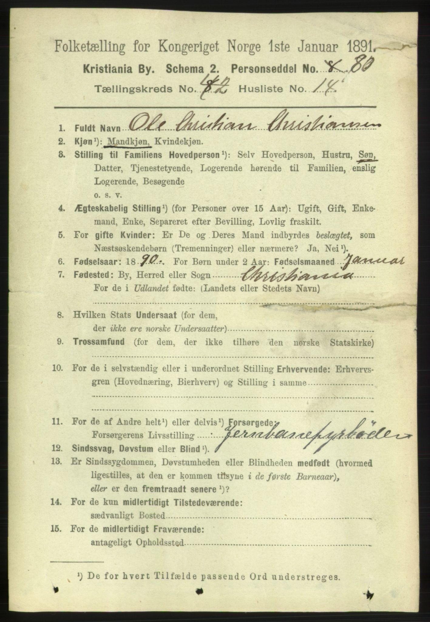 RA, 1891 census for 0301 Kristiania, 1891, p. 25508
