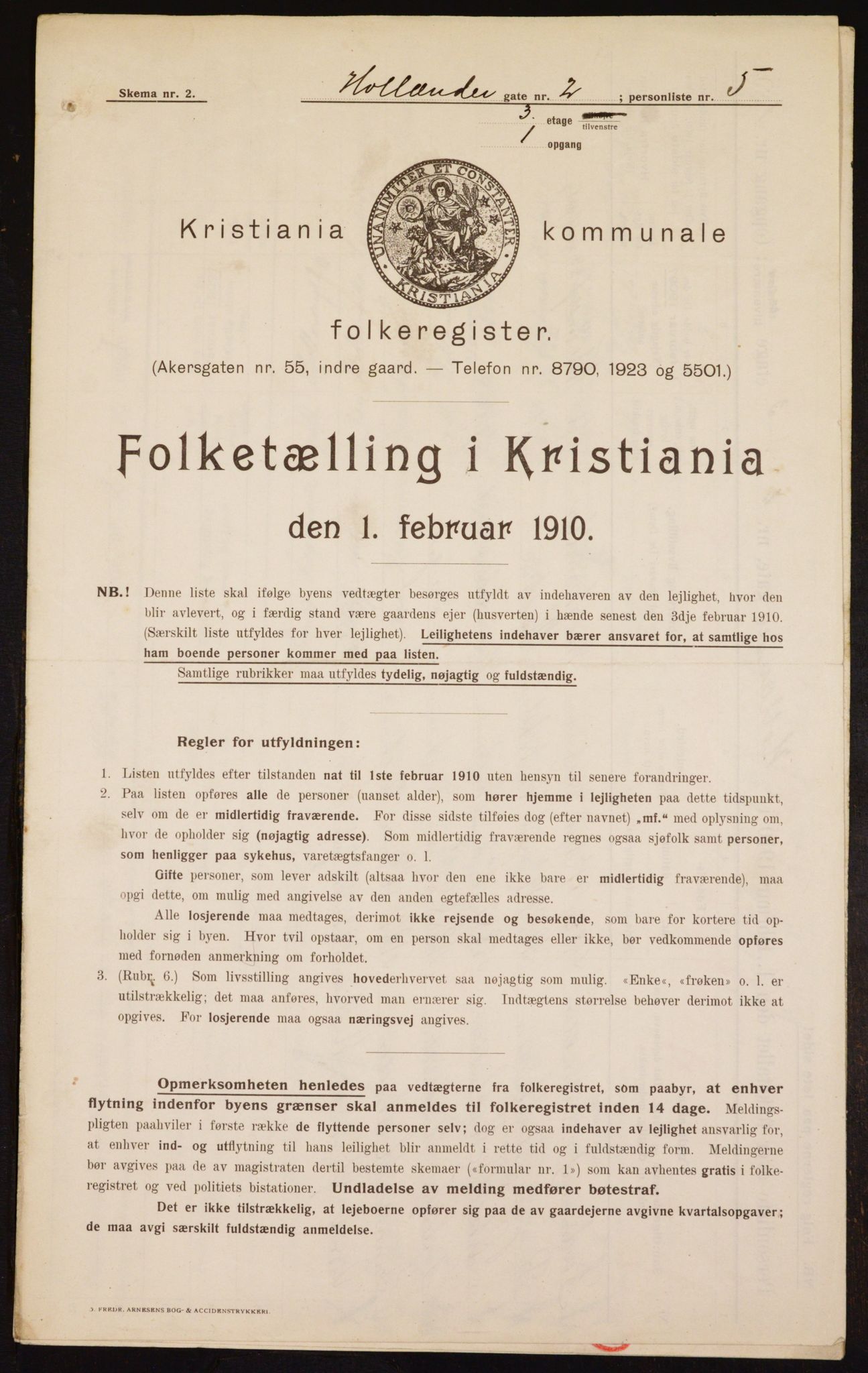 OBA, Municipal Census 1910 for Kristiania, 1910, p. 39865