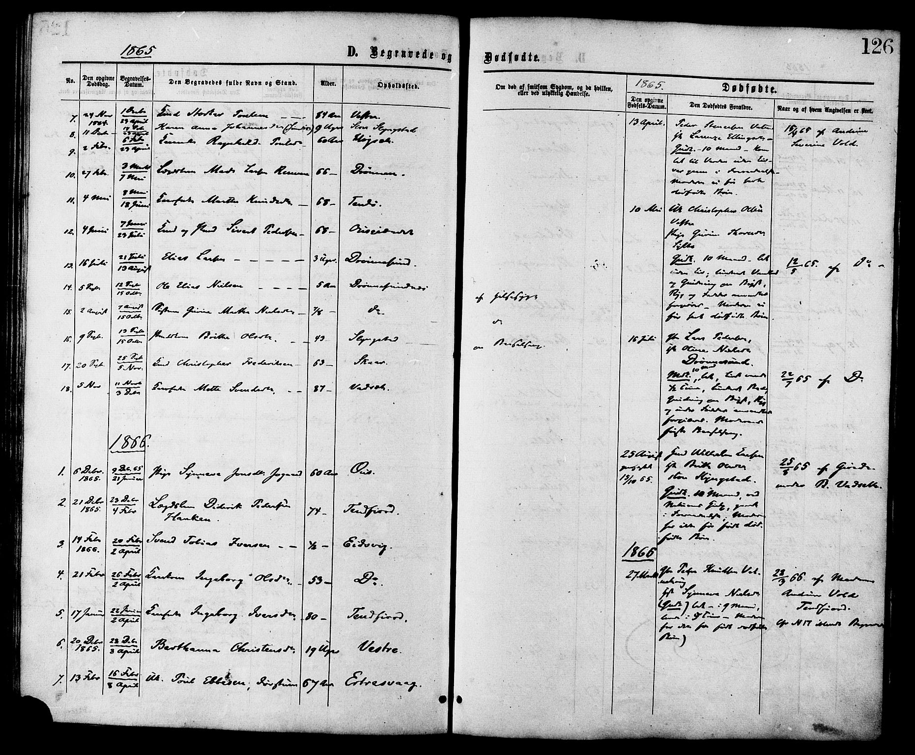 Ministerialprotokoller, klokkerbøker og fødselsregistre - Møre og Romsdal, AV/SAT-A-1454/525/L0373: Parish register (official) no. 525A03, 1864-1879, p. 126