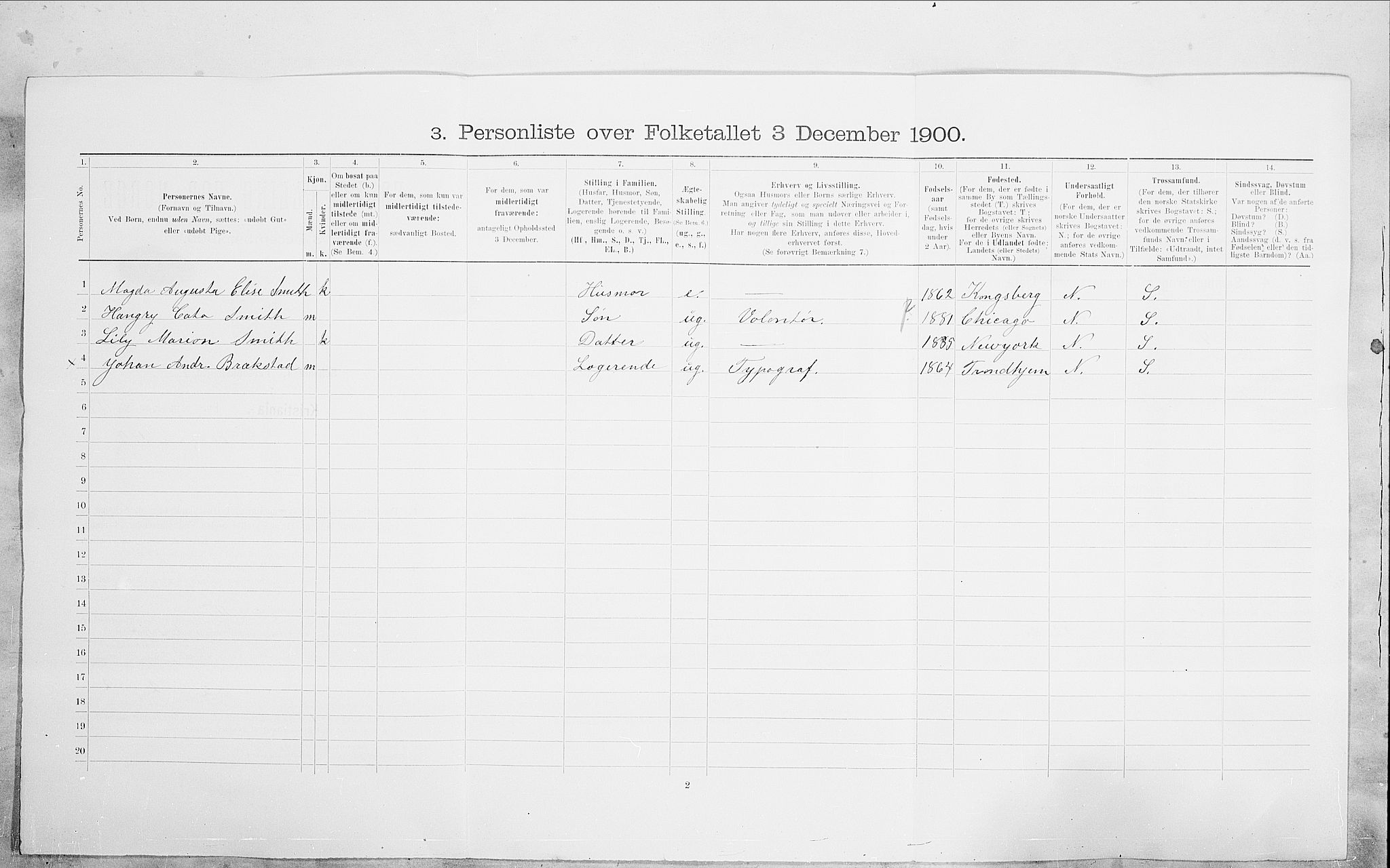 SAO, 1900 census for Kristiania, 1900, p. 92694