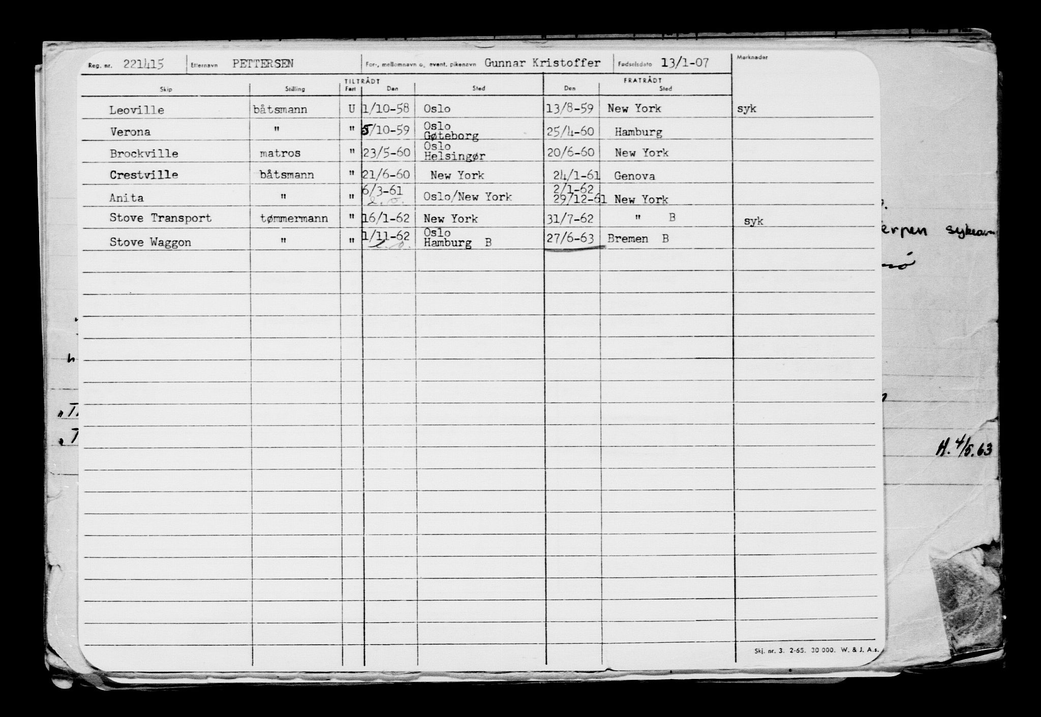 Direktoratet for sjømenn, AV/RA-S-3545/G/Gb/L0069: Hovedkort, 1907, p. 142