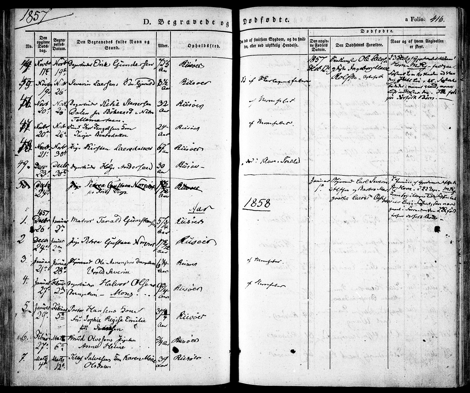 Risør sokneprestkontor, AV/SAK-1111-0035/F/Fa/L0003: Parish register (official) no. A 3, 1838-1864, p. 416