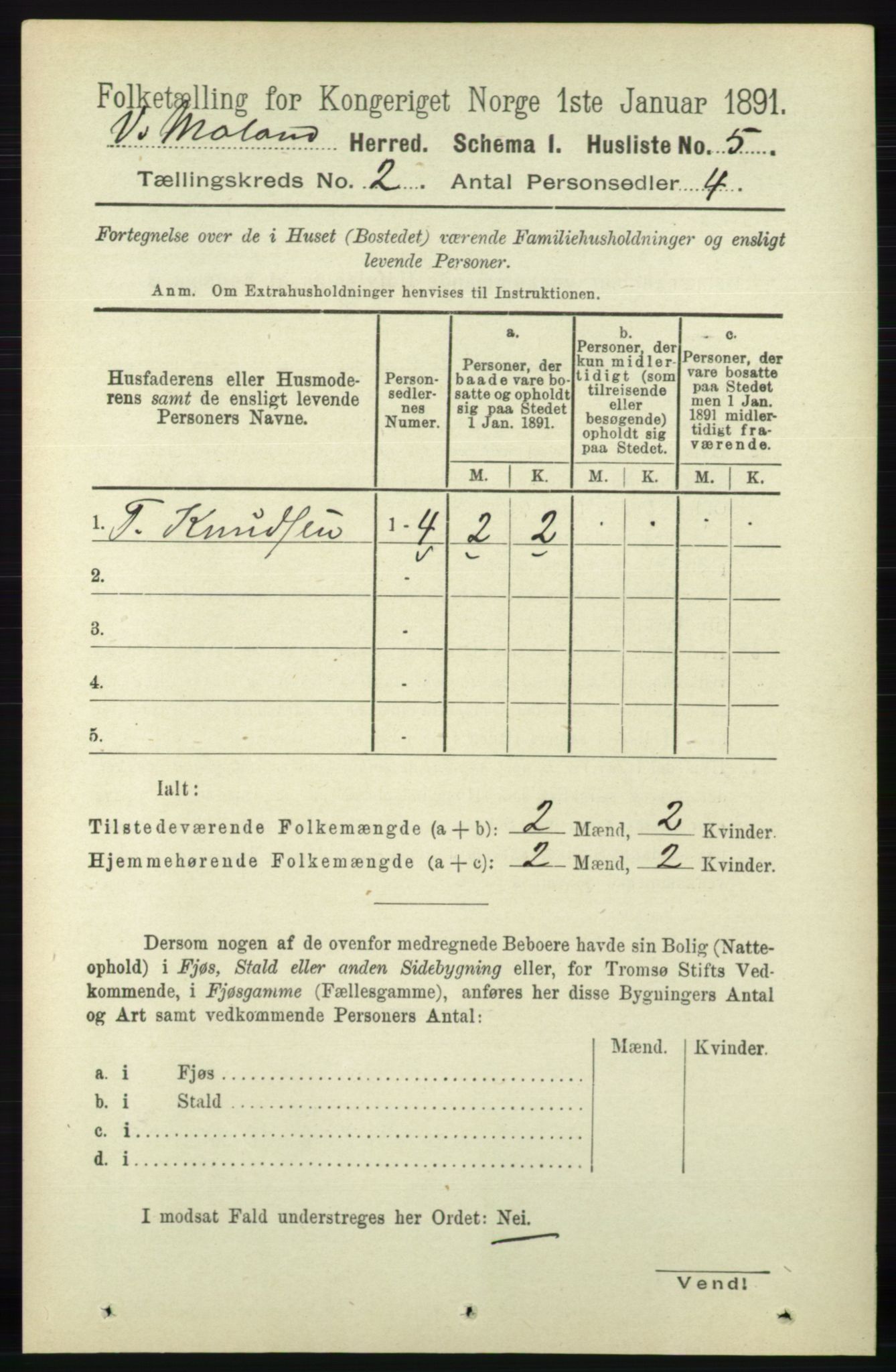 RA, 1891 census for 0926 Vestre Moland, 1891, p. 572