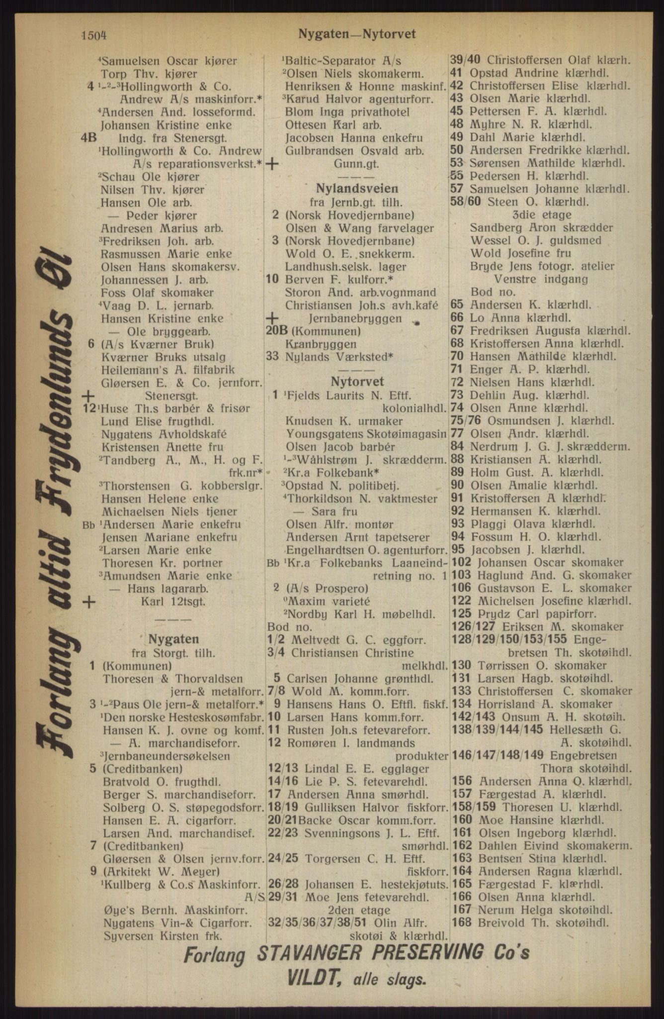 Kristiania/Oslo adressebok, PUBL/-, 1914, p. 1504