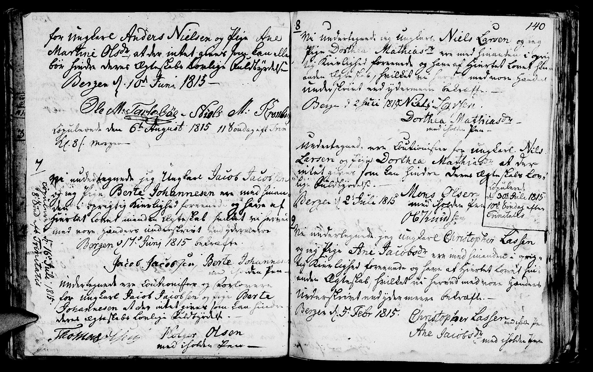 St. Jørgens hospital og Årstad sokneprestembete, AV/SAB-A-99934: Parish register (official) no. A 1, 1743-1823, p. 140