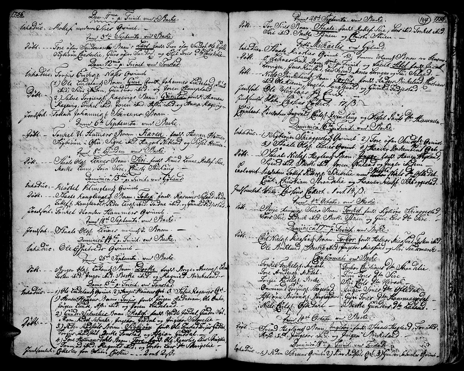 Bakke sokneprestkontor, AV/SAK-1111-0002/F/Fa/Faa/L0001: Parish register (official) no. A 1, 1741-1780, p. 104