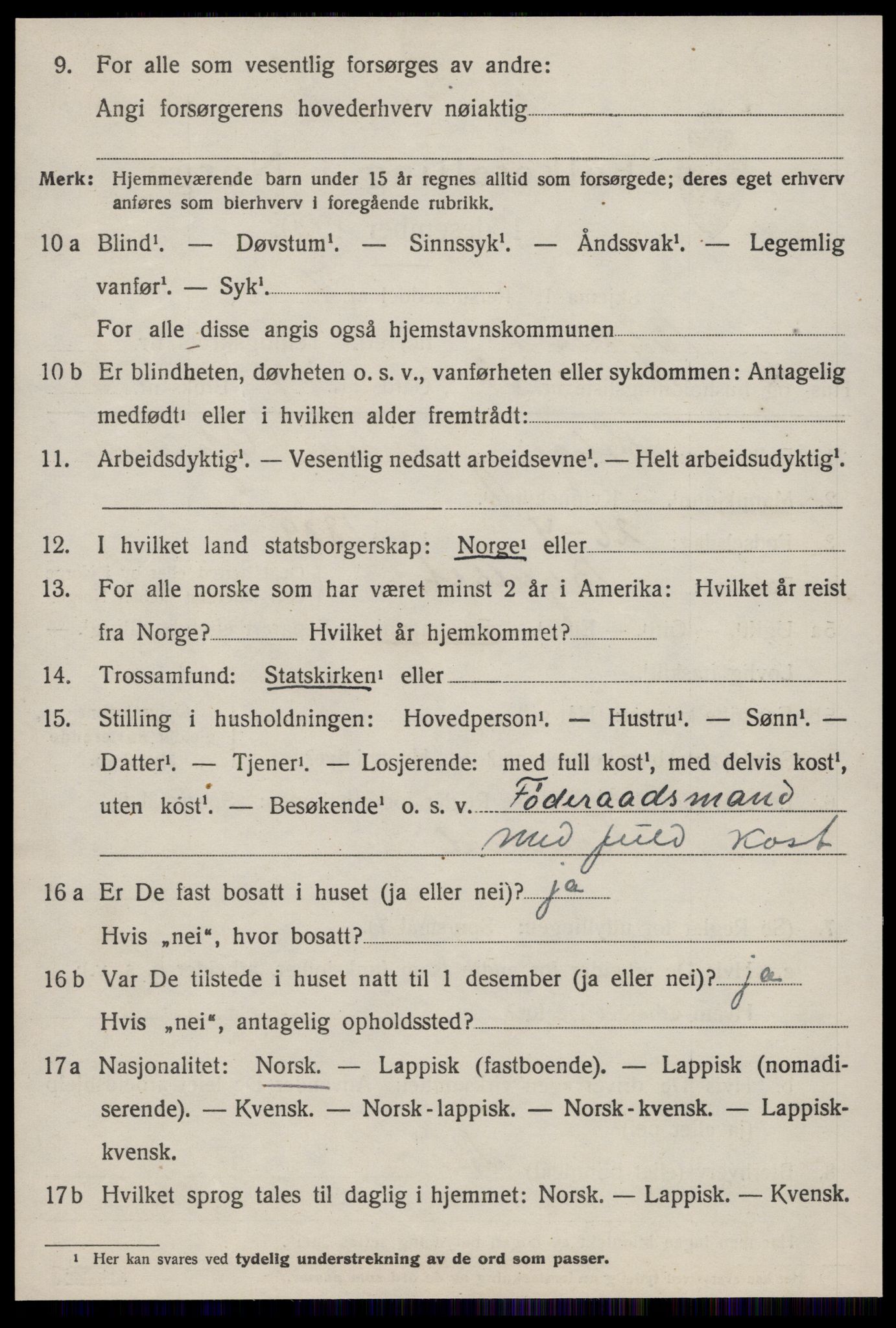 SAT, 1920 census for Byneset, 1920, p. 3837