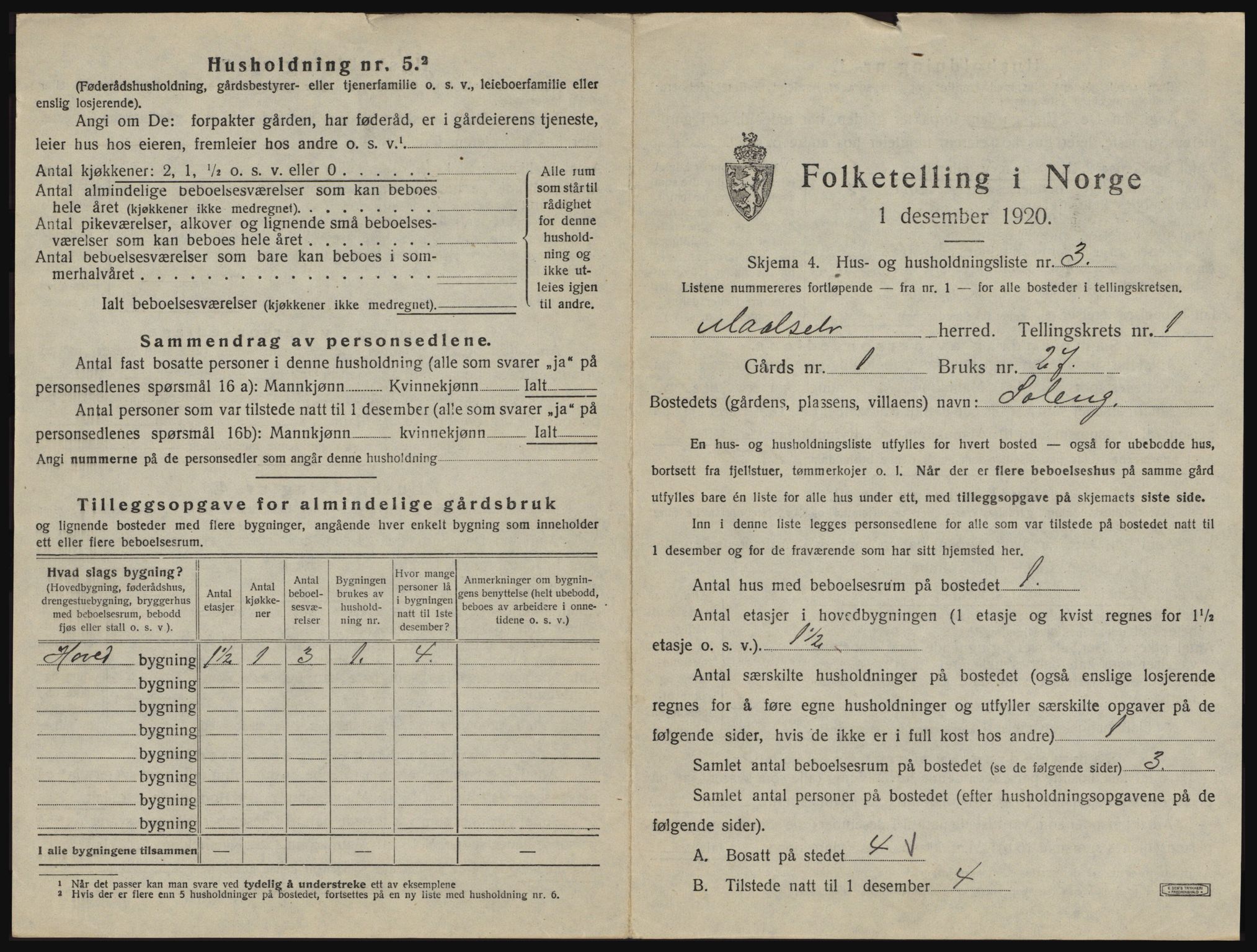 SATØ, 1920 census for Målselv, 1920, p. 77