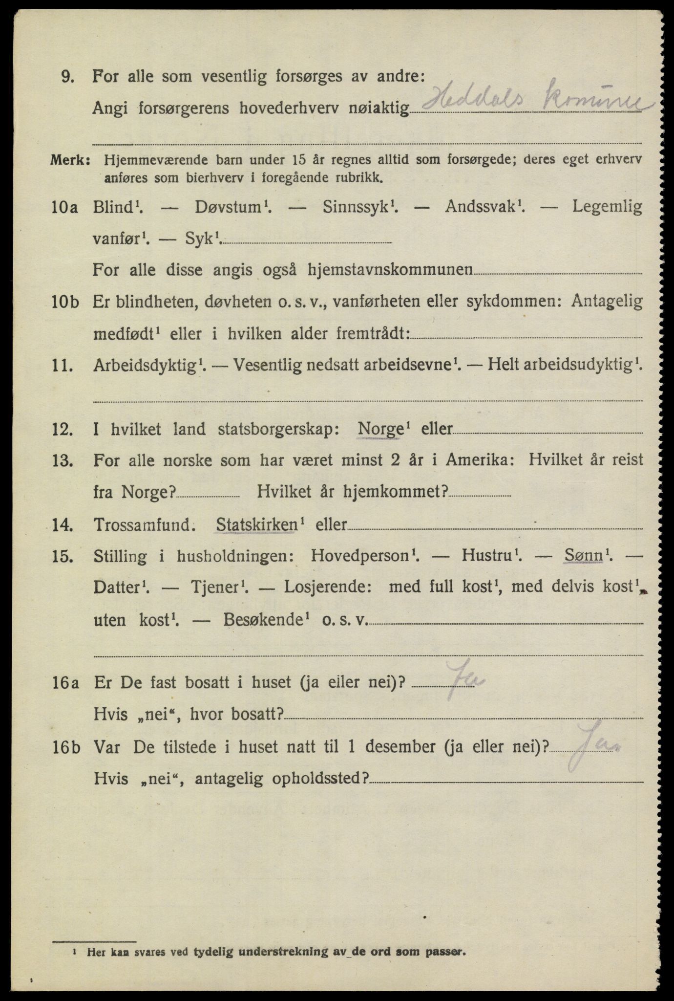 SAKO, 1920 census for Heddal, 1920, p. 5661