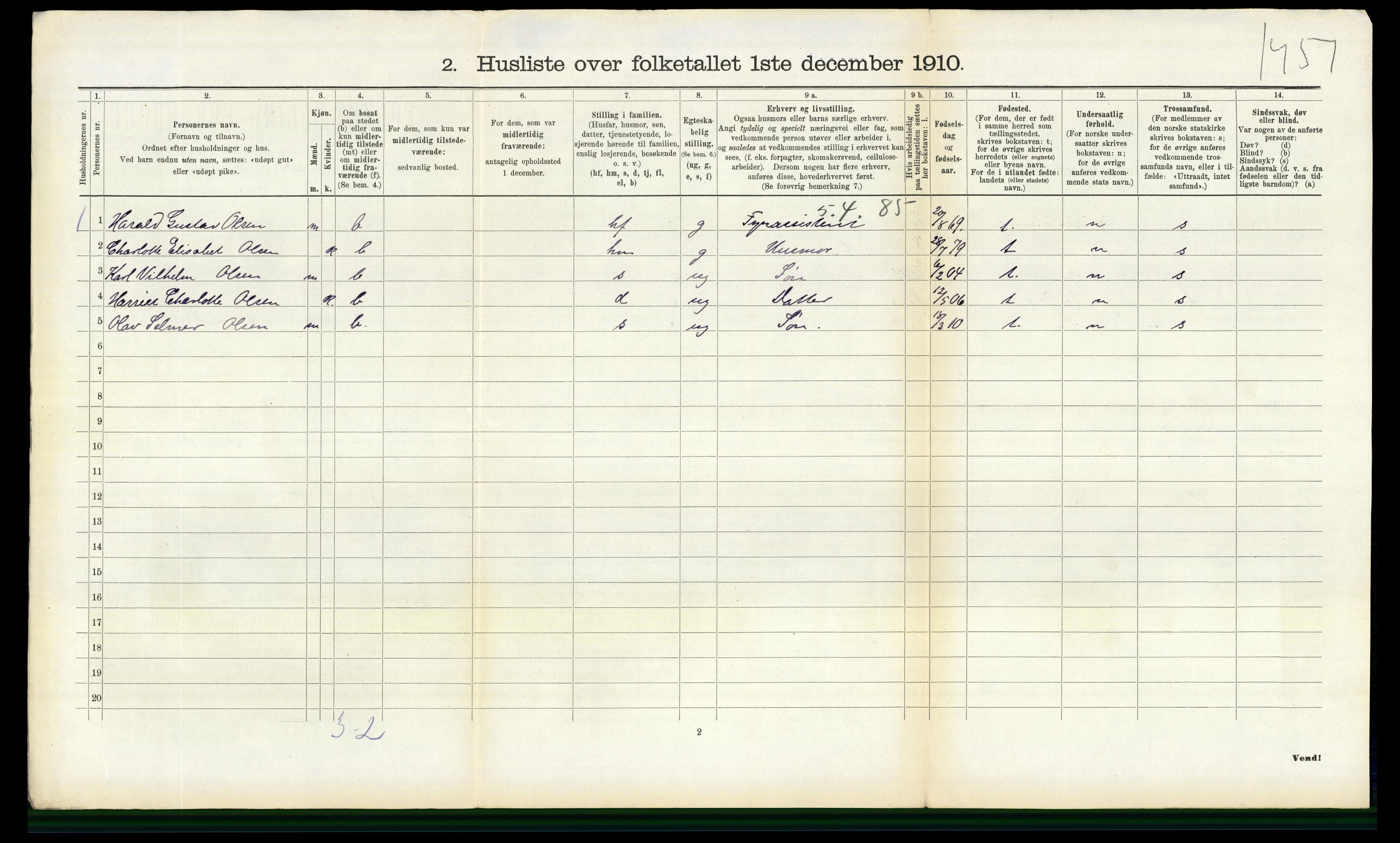 RA, 1910 census for Halse og Harkmark, 1910, p. 1251