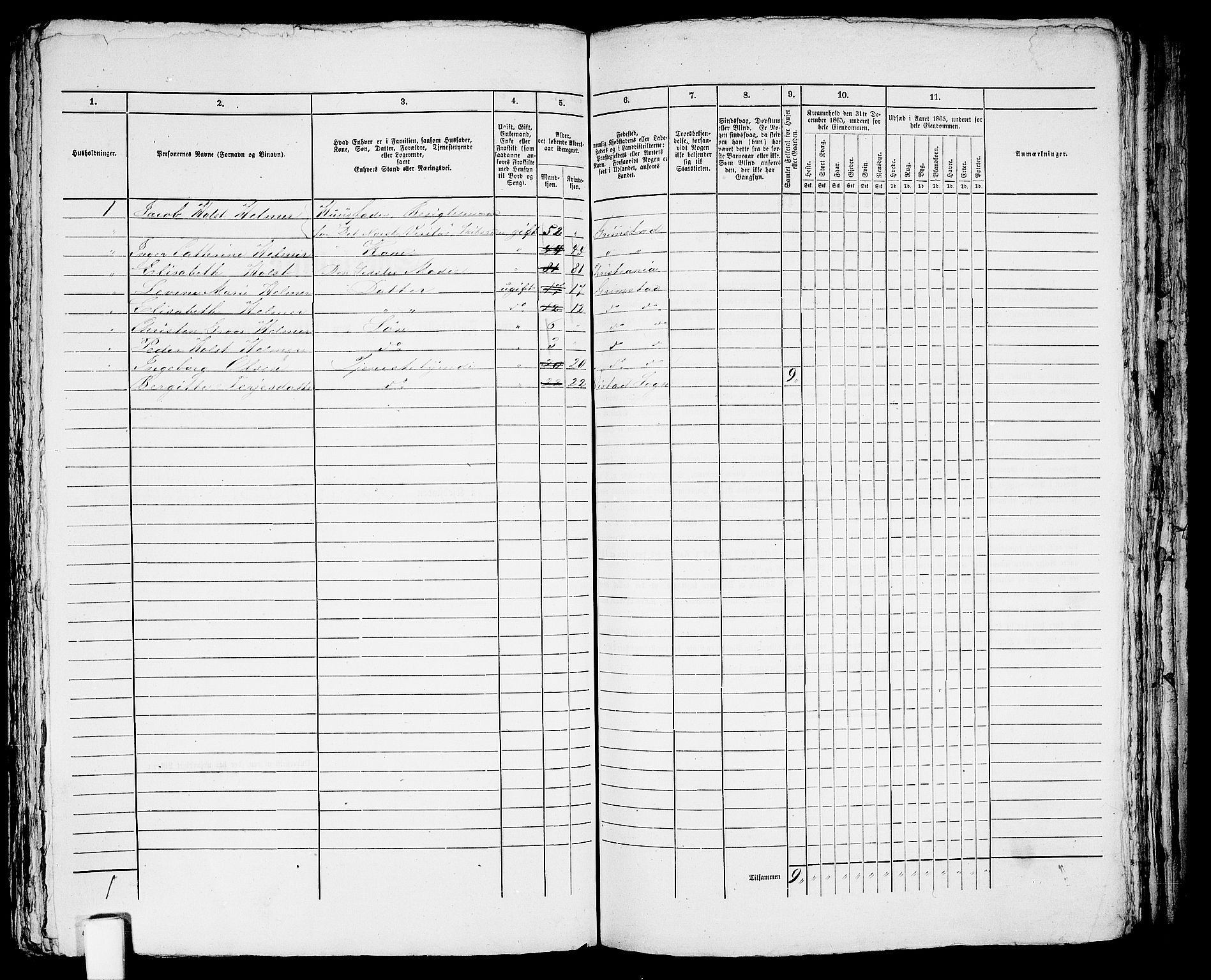 RA, 1865 census for Fjære/Grimstad, 1865, p. 272