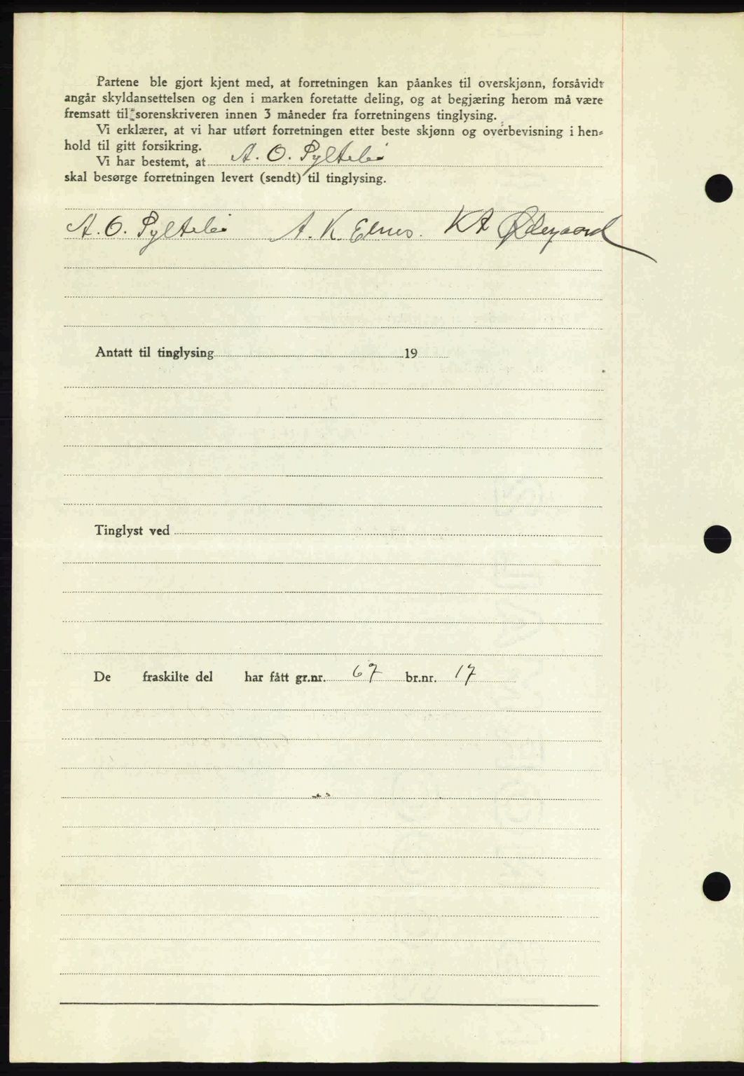 Romsdal sorenskriveri, AV/SAT-A-4149/1/2/2C: Mortgage book no. A14, 1943-1943, Diary no: : 1601/1943