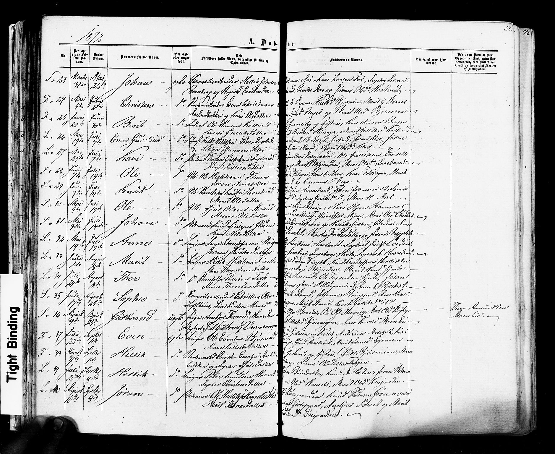 Flesberg kirkebøker, SAKO/A-18/F/Fa/L0007: Parish register (official) no. I 7, 1861-1878, p. 58