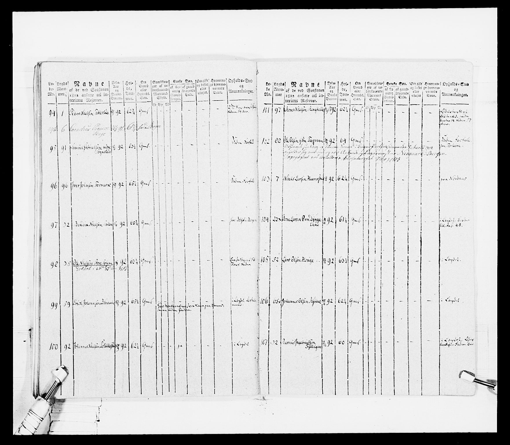 Generalitets- og kommissariatskollegiet, Det kongelige norske kommissariatskollegium, RA/EA-5420/E/Eh/L0099: Bergenhusiske nasjonale infanteriregiment, 1812, p. 272