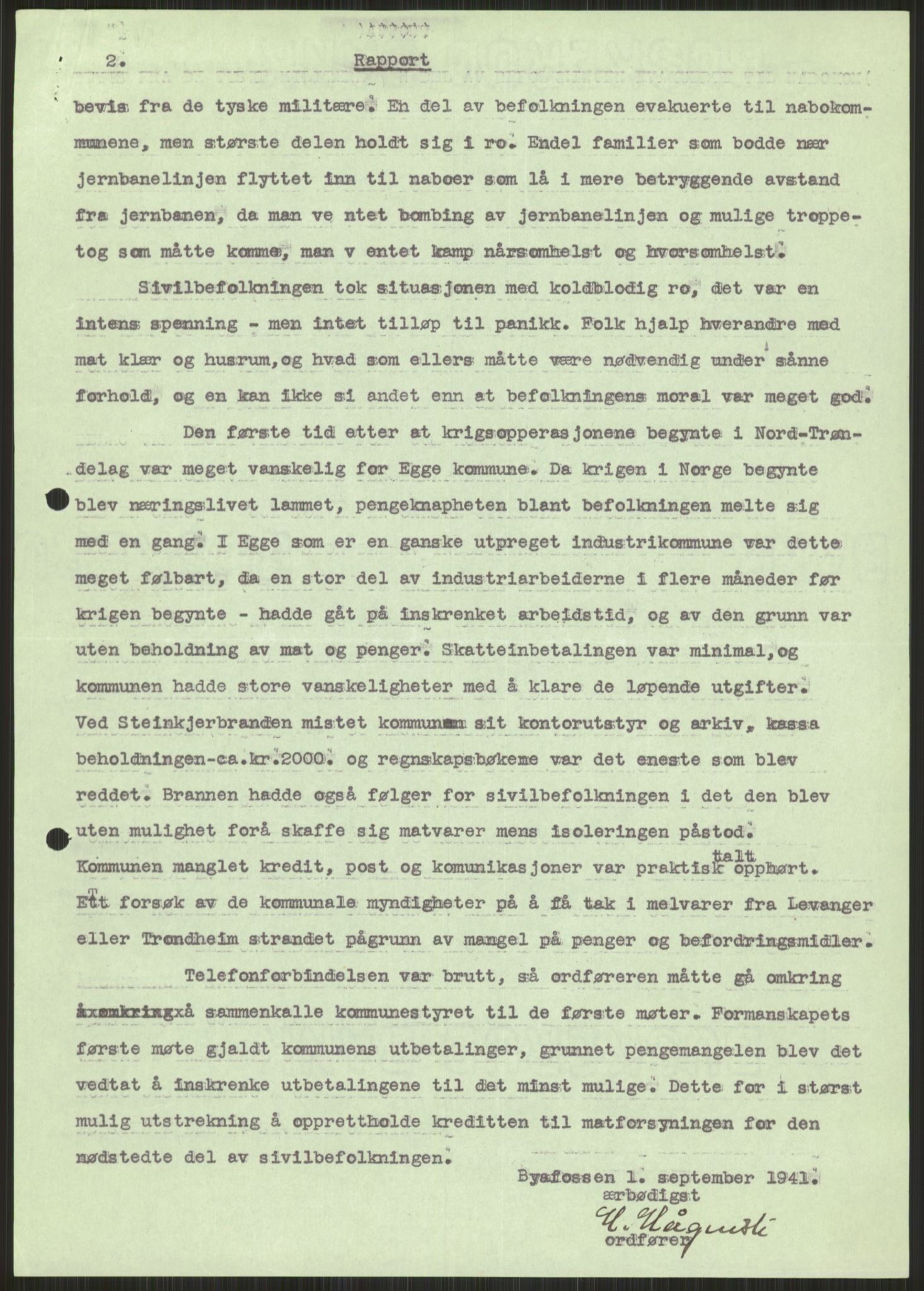 Forsvaret, Forsvarets krigshistoriske avdeling, AV/RA-RAFA-2017/Y/Ya/L0016: II-C-11-31 - Fylkesmenn.  Rapporter om krigsbegivenhetene 1940., 1940, p. 456