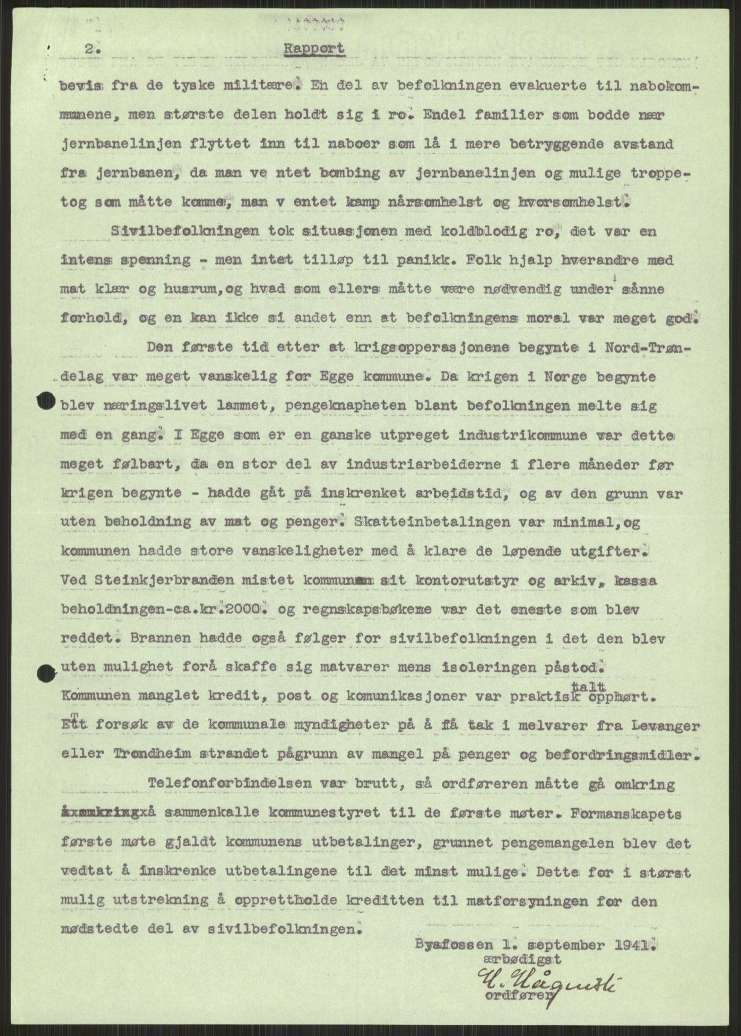 Forsvaret, Forsvarets krigshistoriske avdeling, RA/RAFA-2017/Y/Ya/L0016: II-C-11-31 - Fylkesmenn.  Rapporter om krigsbegivenhetene 1940., 1940, p. 456