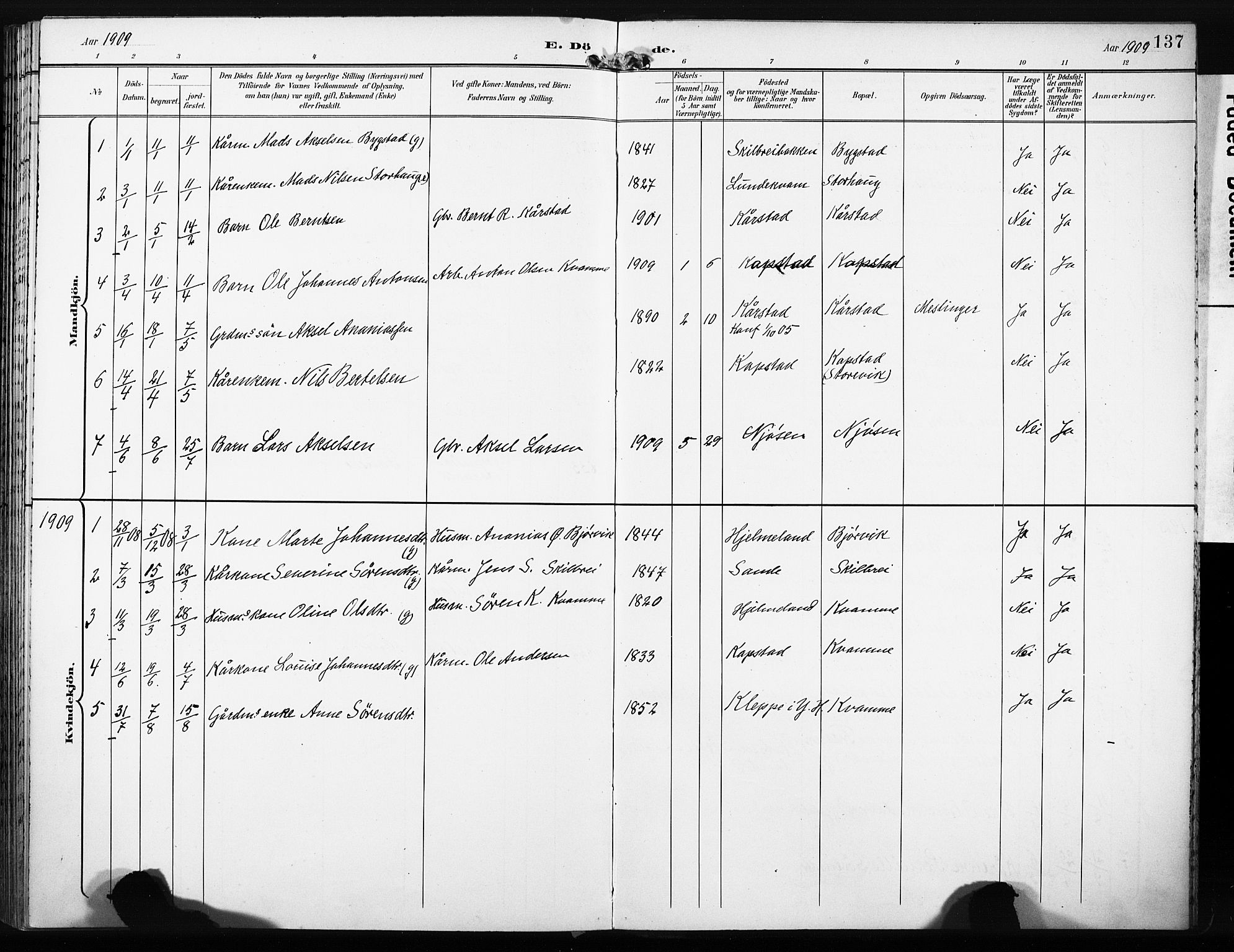 Gaular sokneprestembete, AV/SAB-A-80001/H/Haa: Parish register (official) no. C 2, 1898-1910, p. 137