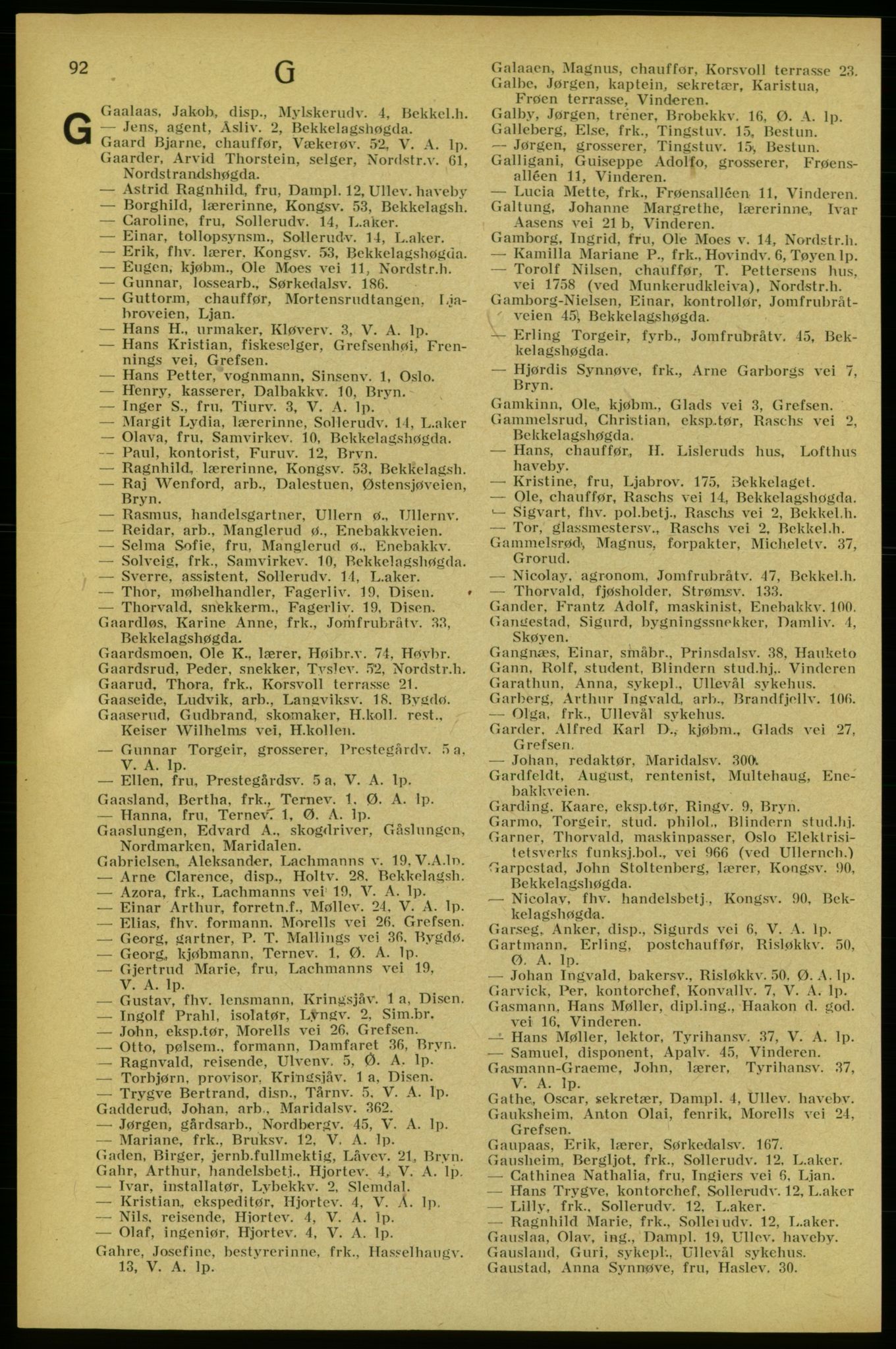 Aker adressebok/adressekalender, PUBL/001/A/005: Aker adressebok, 1934-1935, p. 92