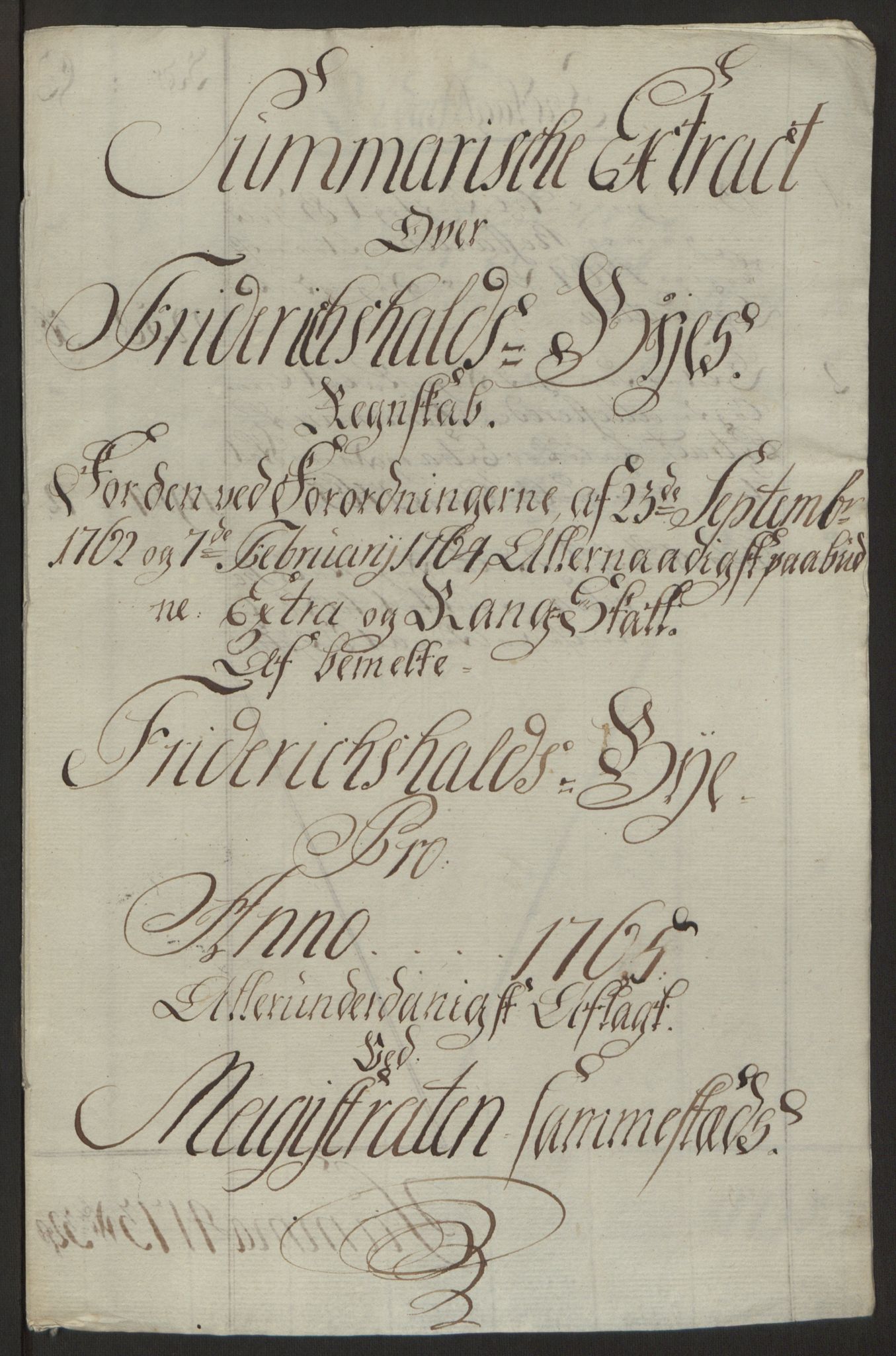 Rentekammeret inntil 1814, Reviderte regnskaper, Byregnskaper, AV/RA-EA-4066/R/Ra/L0006/0001: [A4] Kontribusjonsregnskap / Ekstraskatt, 1762-1772, p. 122