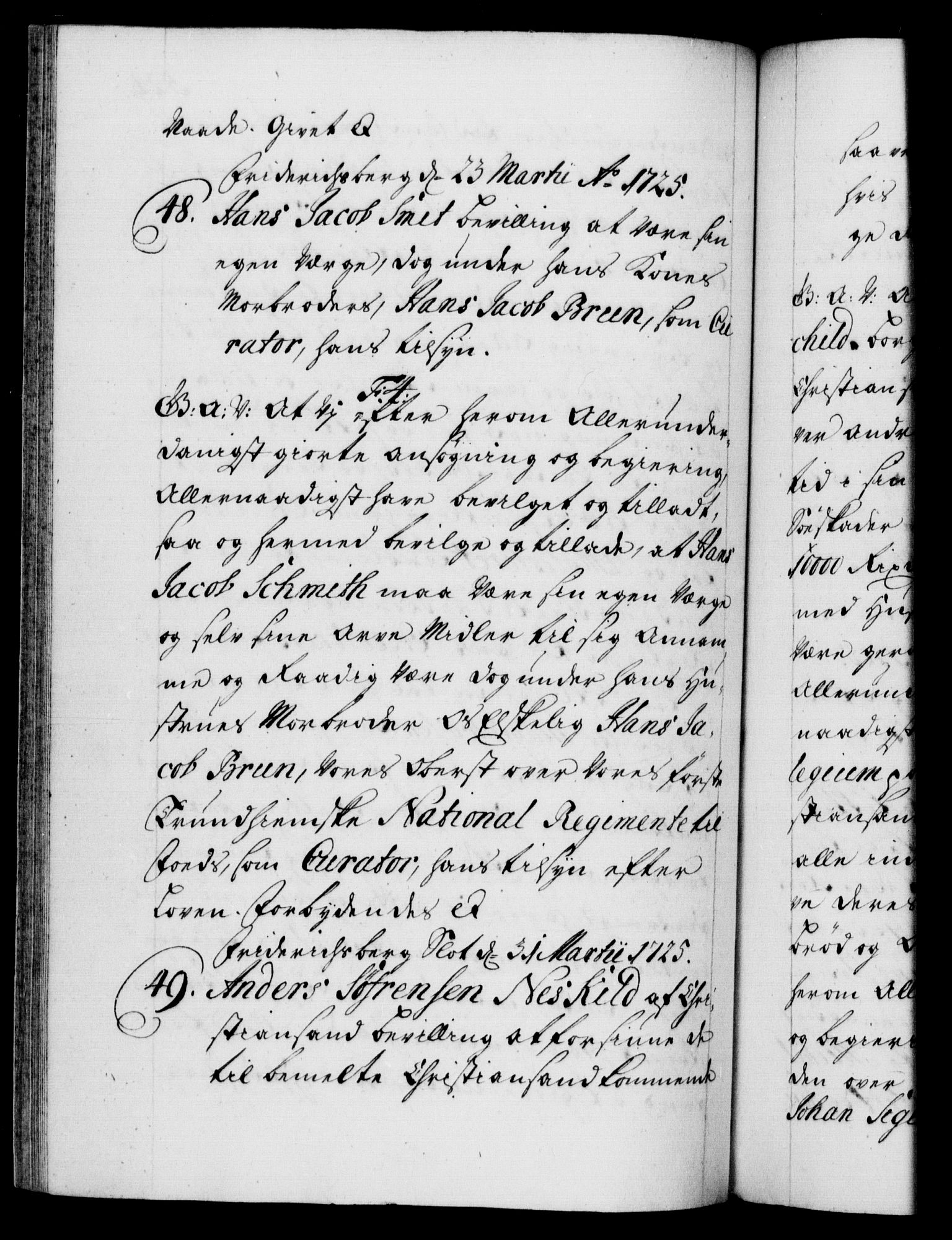 Danske Kanselli 1572-1799, AV/RA-EA-3023/F/Fc/Fca/Fcaa/L0024: Norske registre, 1723-1725, p. 524b