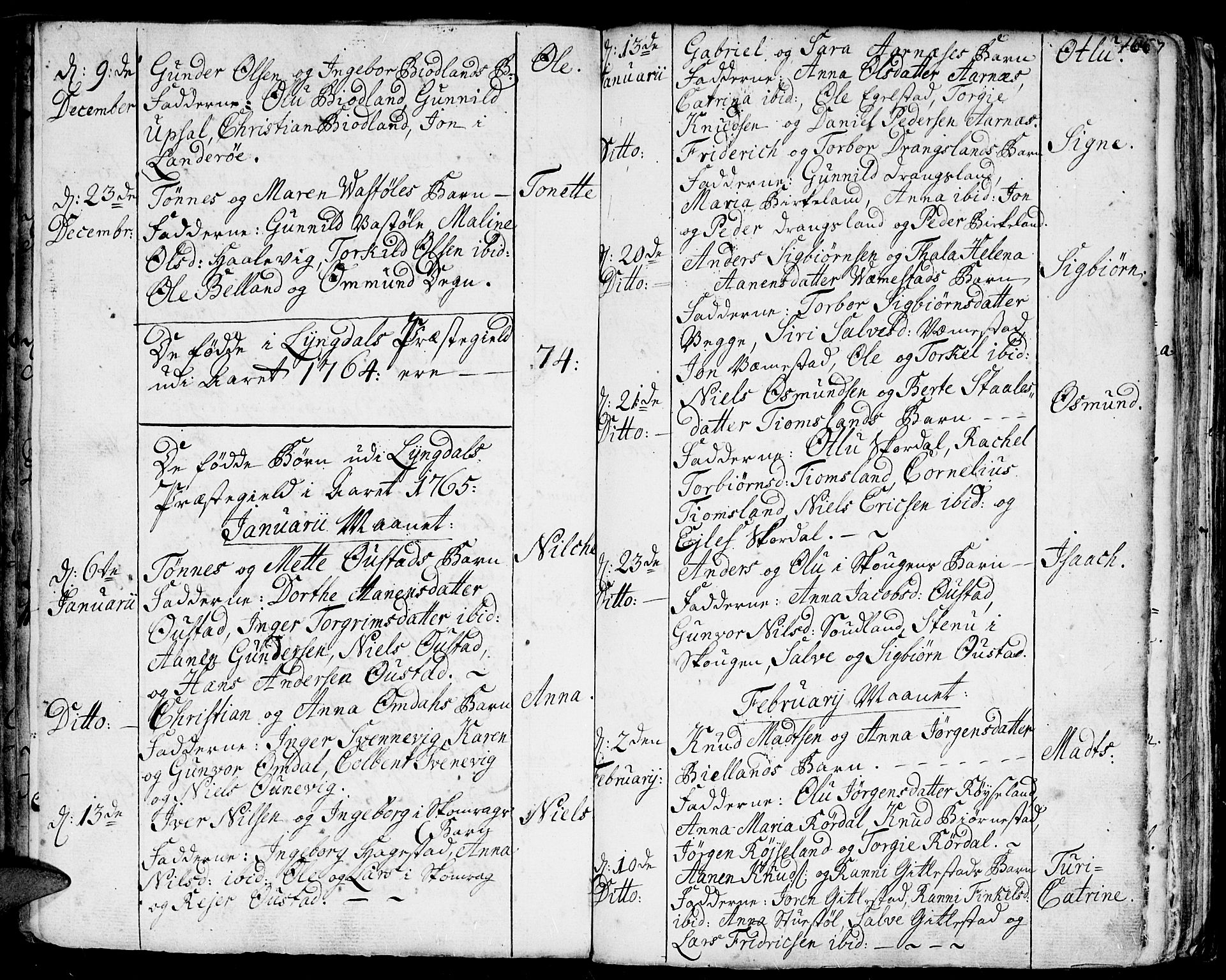 Lyngdal sokneprestkontor, SAK/1111-0029/F/Fa/Fac/L0001: Parish register (official) no. A 1, 1727-1779, p. 166