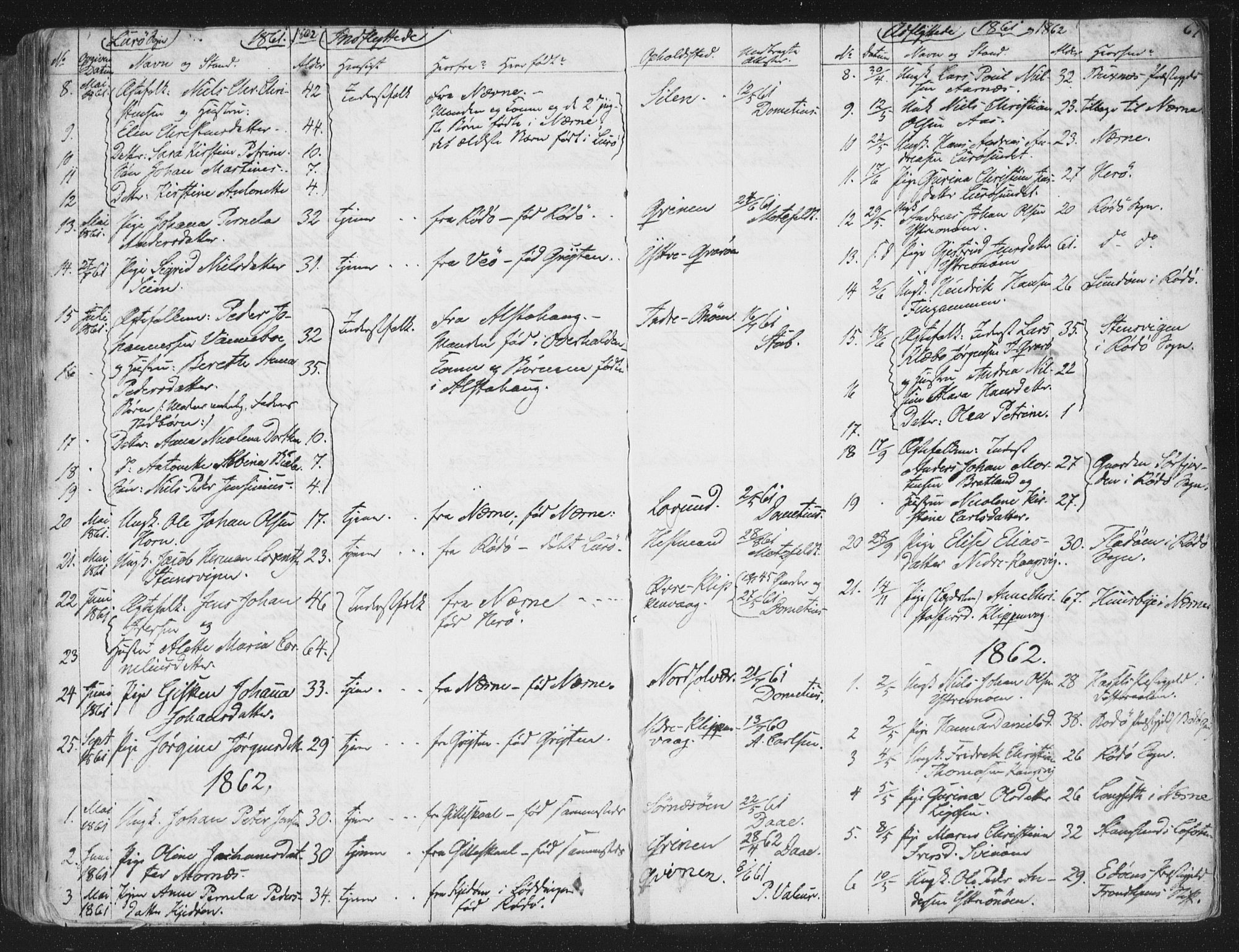 Ministerialprotokoller, klokkerbøker og fødselsregistre - Nordland, SAT/A-1459/839/L0566: Parish register (official) no. 839A03, 1825-1862, p. 67