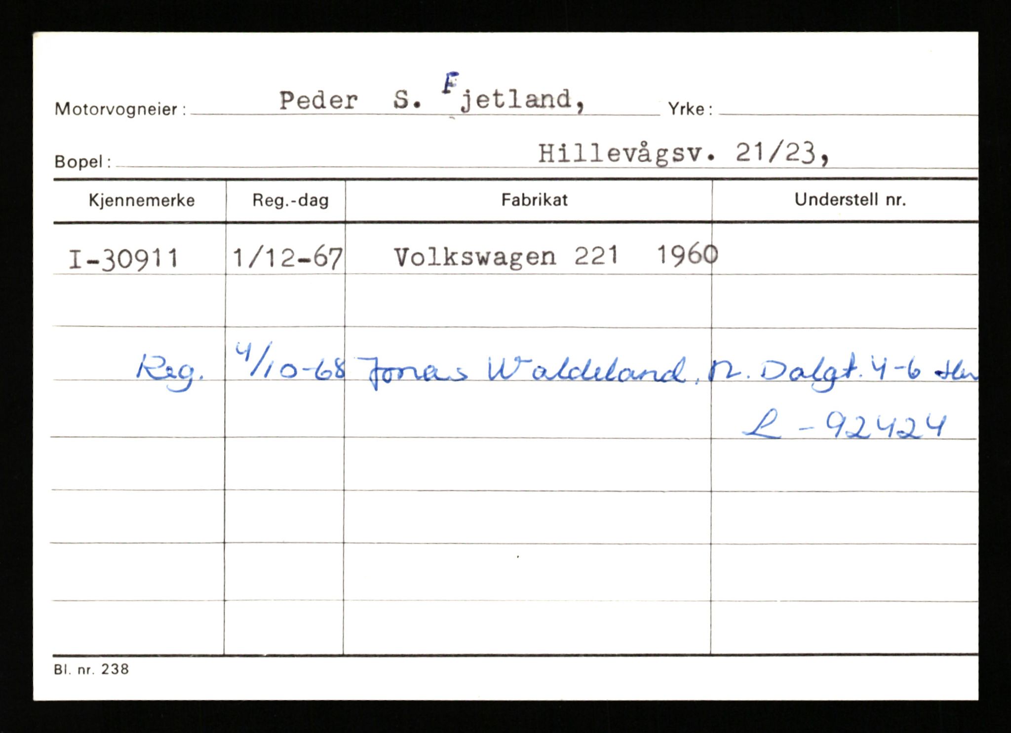 Stavanger trafikkstasjon, AV/SAST-A-101942/0/G/L0005: Registreringsnummer: 23000 - 34245, 1930-1971, p. 2433