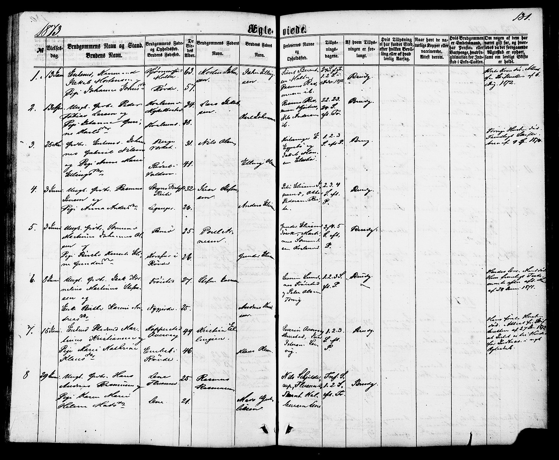 Ministerialprotokoller, klokkerbøker og fødselsregistre - Møre og Romsdal, AV/SAT-A-1454/507/L0071: Parish register (official) no. 507A06, 1863-1878, p. 131