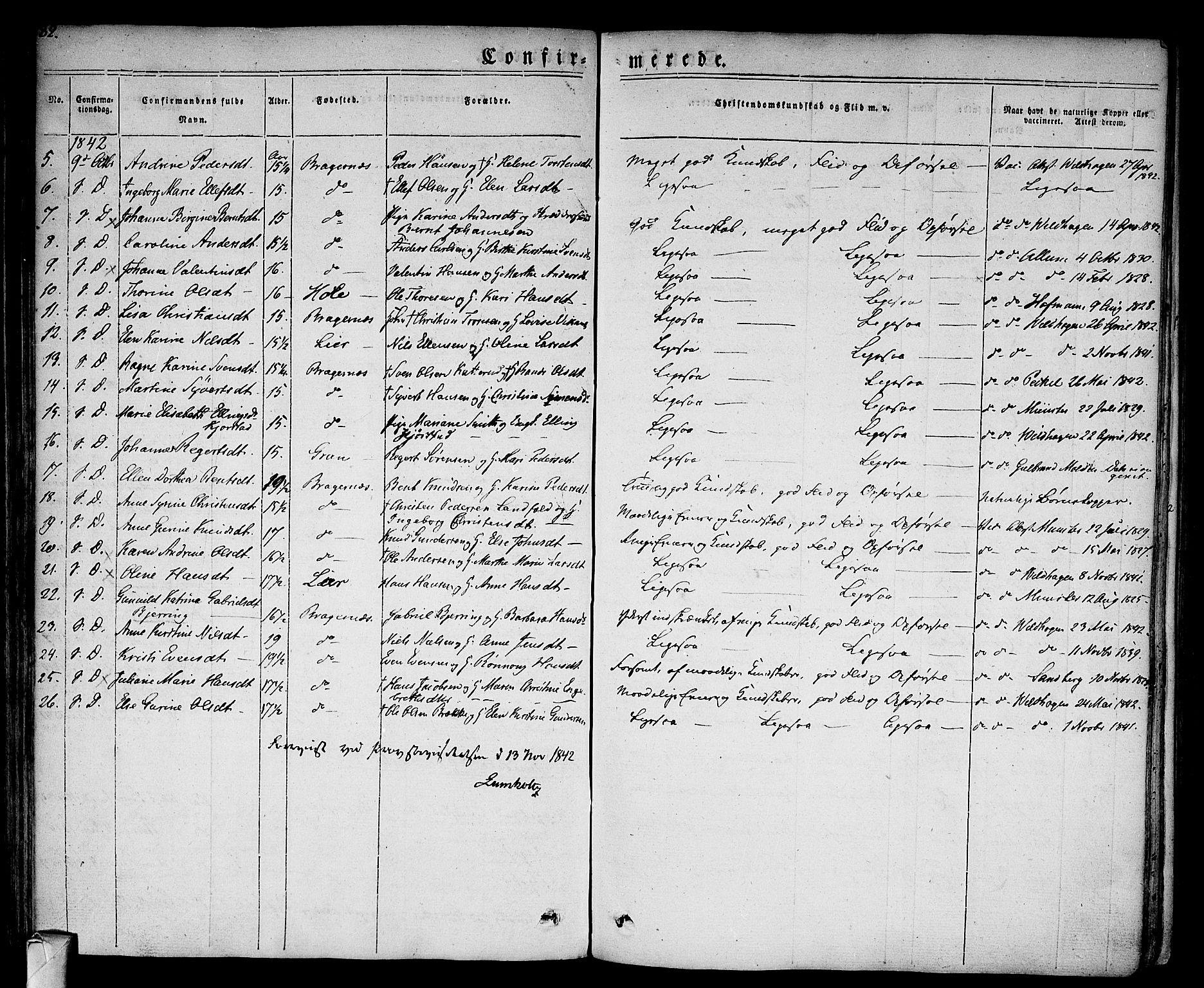 Bragernes kirkebøker, SAKO/A-6/F/Fc/L0001: Parish register (official) no. III 1, 1830-1853, p. 82