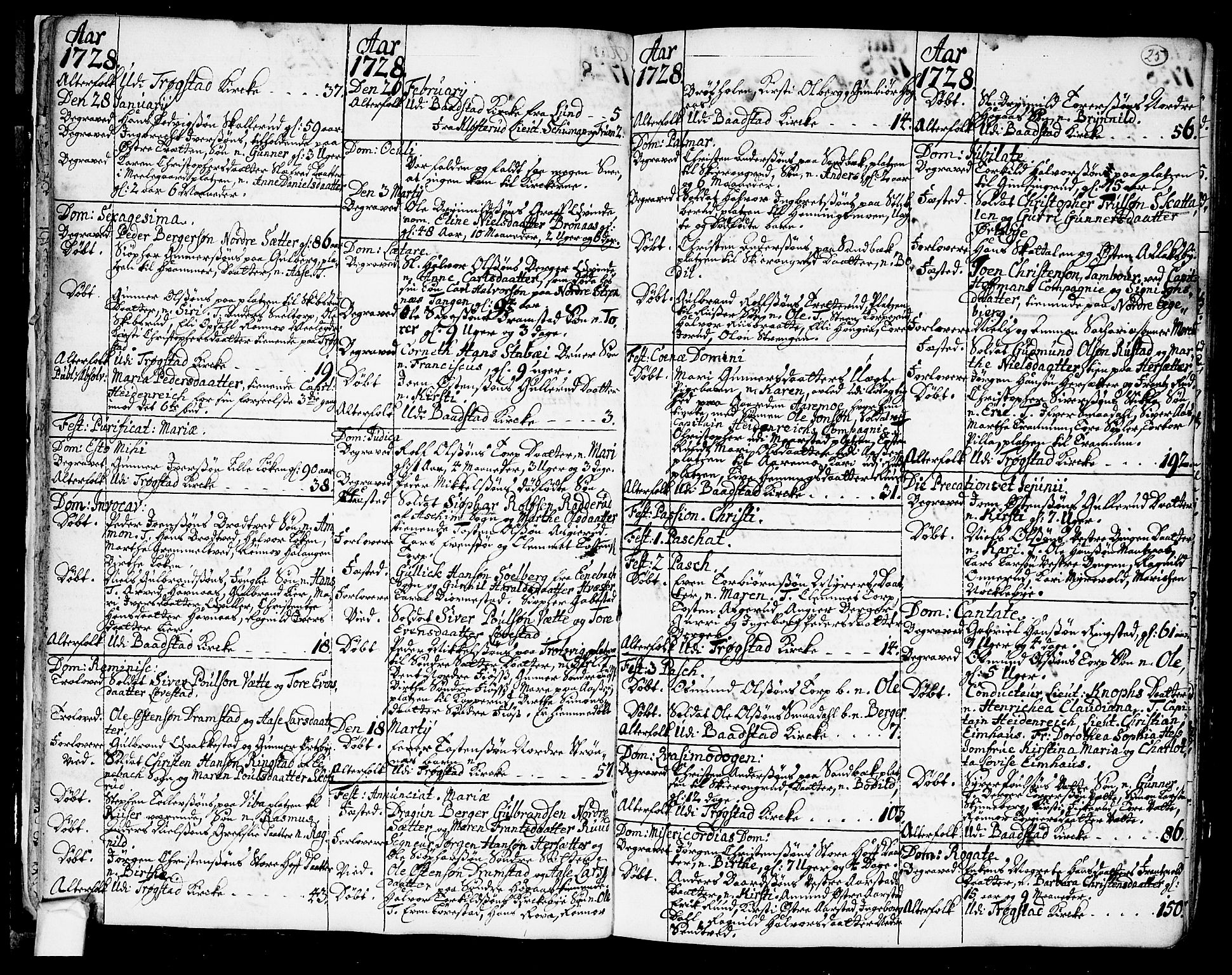 Trøgstad prestekontor Kirkebøker, AV/SAO-A-10925/F/Fa/L0003: Parish register (official) no. I 3, 1721-1749, p. 25