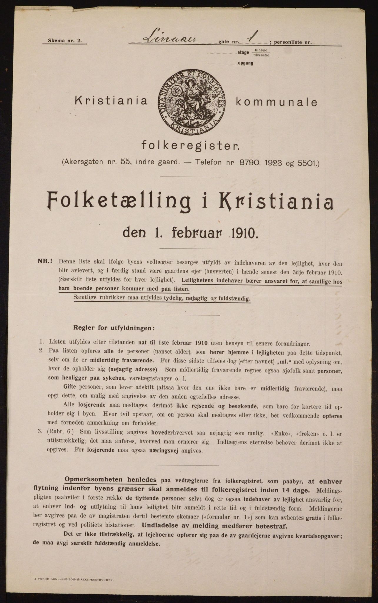 OBA, Municipal Census 1910 for Kristiania, 1910, p. 55823