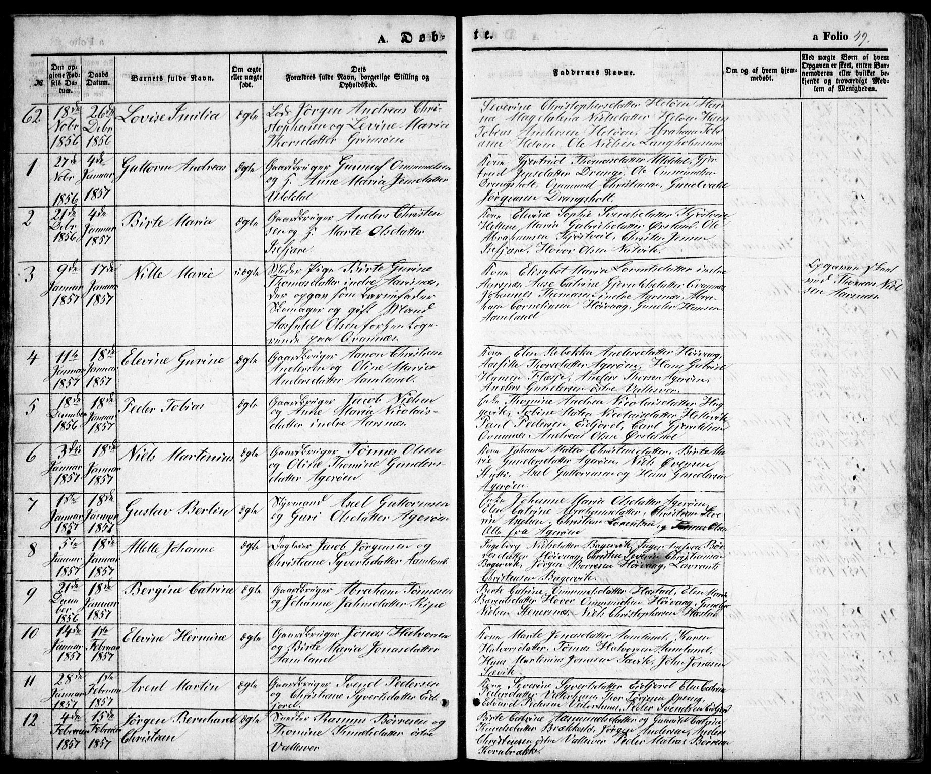 Høvåg sokneprestkontor, SAK/1111-0025/F/Fb/L0002: Parish register (copy) no. B 2, 1847-1869, p. 49