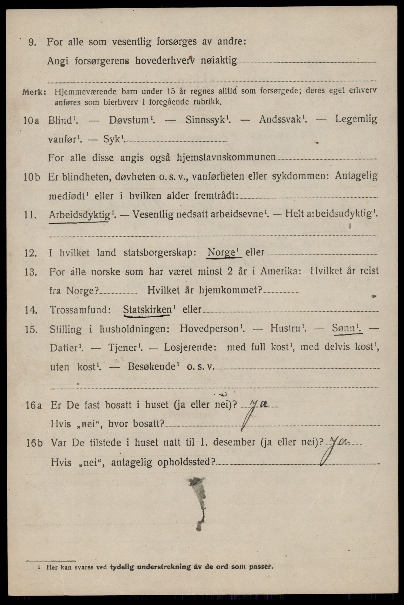 SAST, 1920 census for Jelsa, 1920, p. 947