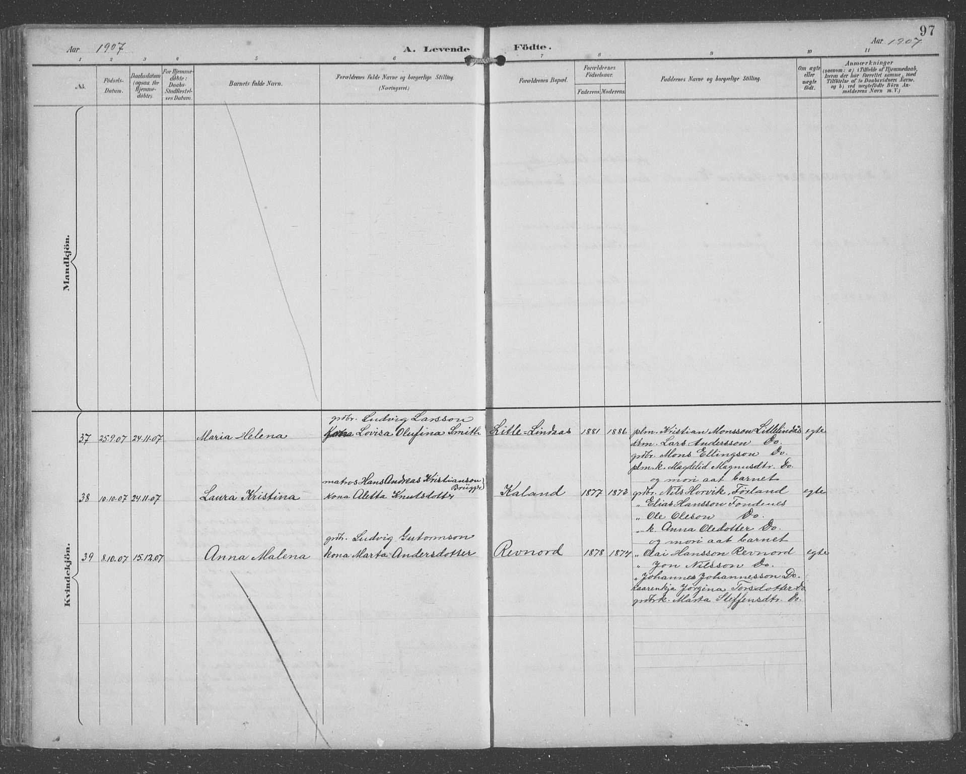 Lindås Sokneprestembete, SAB/A-76701/H/Hab: Parish register (copy) no. C 4, 1894-1910, p. 97