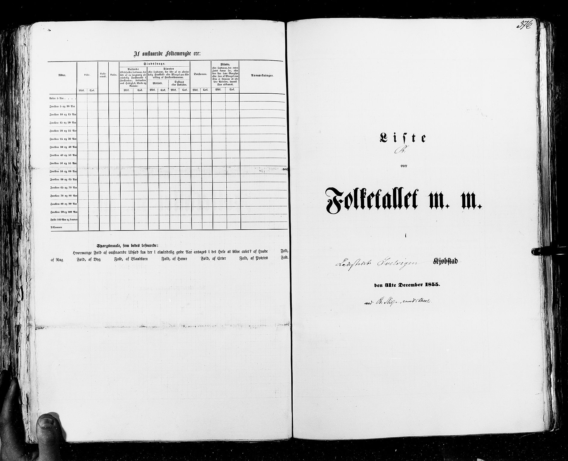 RA, Census 1855, vol. 7: Fredrikshald-Kragerø, 1855, p. 376