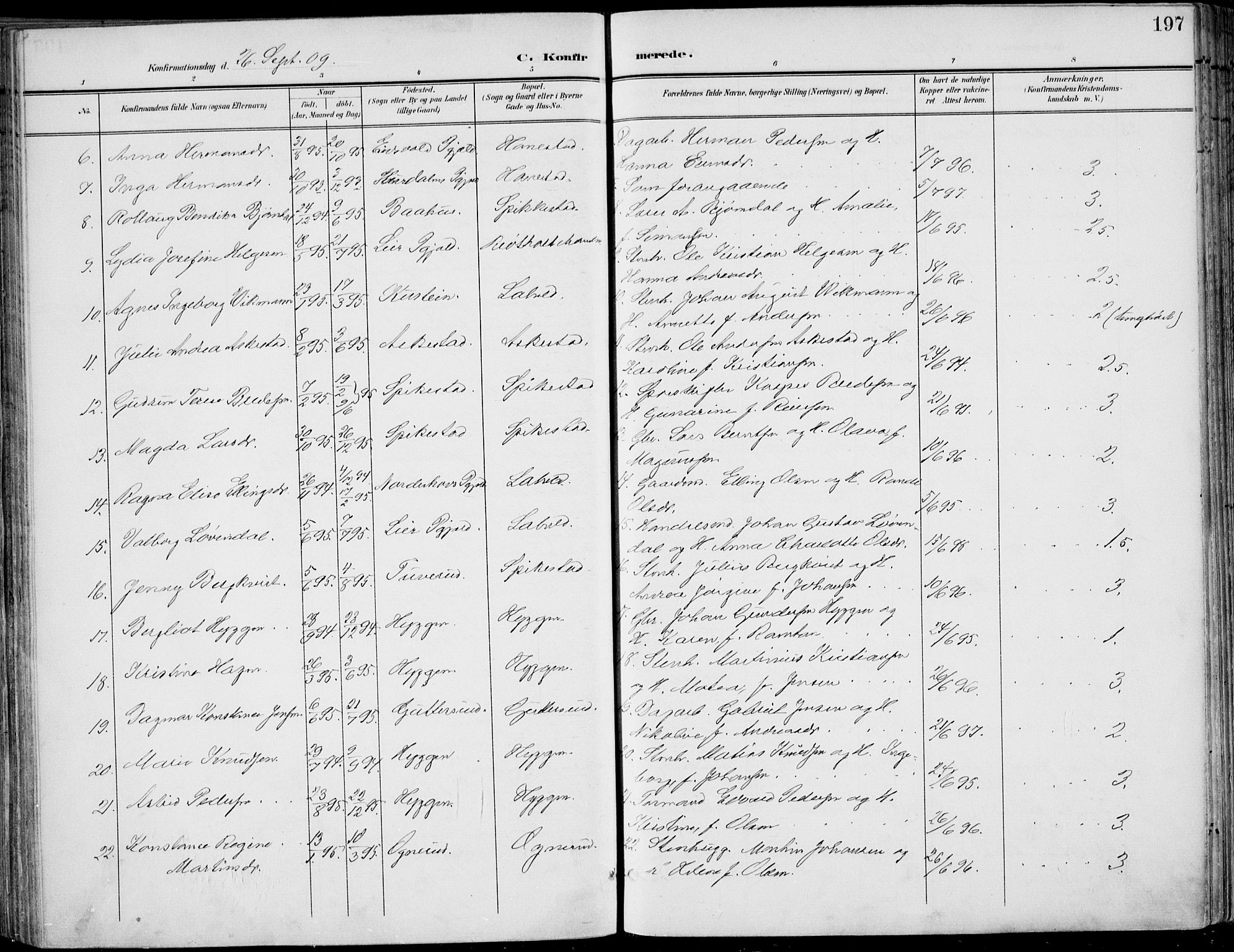 Røyken kirkebøker, AV/SAKO-A-241/F/Fa/L0009: Parish register (official) no. 9, 1898-1911, p. 197