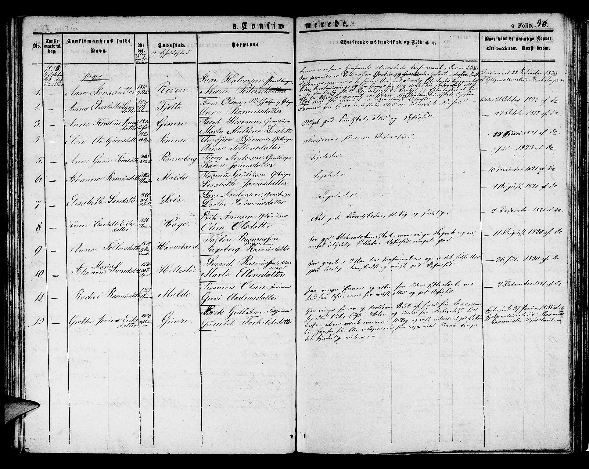 Håland sokneprestkontor, AV/SAST-A-101802/001/30BA/L0005: Parish register (official) no. A 5, 1829-1841, p. 90