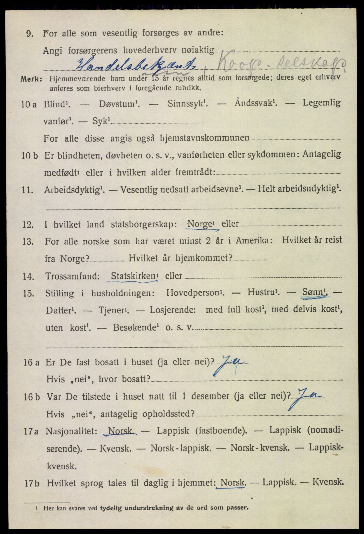 SAT, 1920 census for Skjerstad, 1920, p. 930