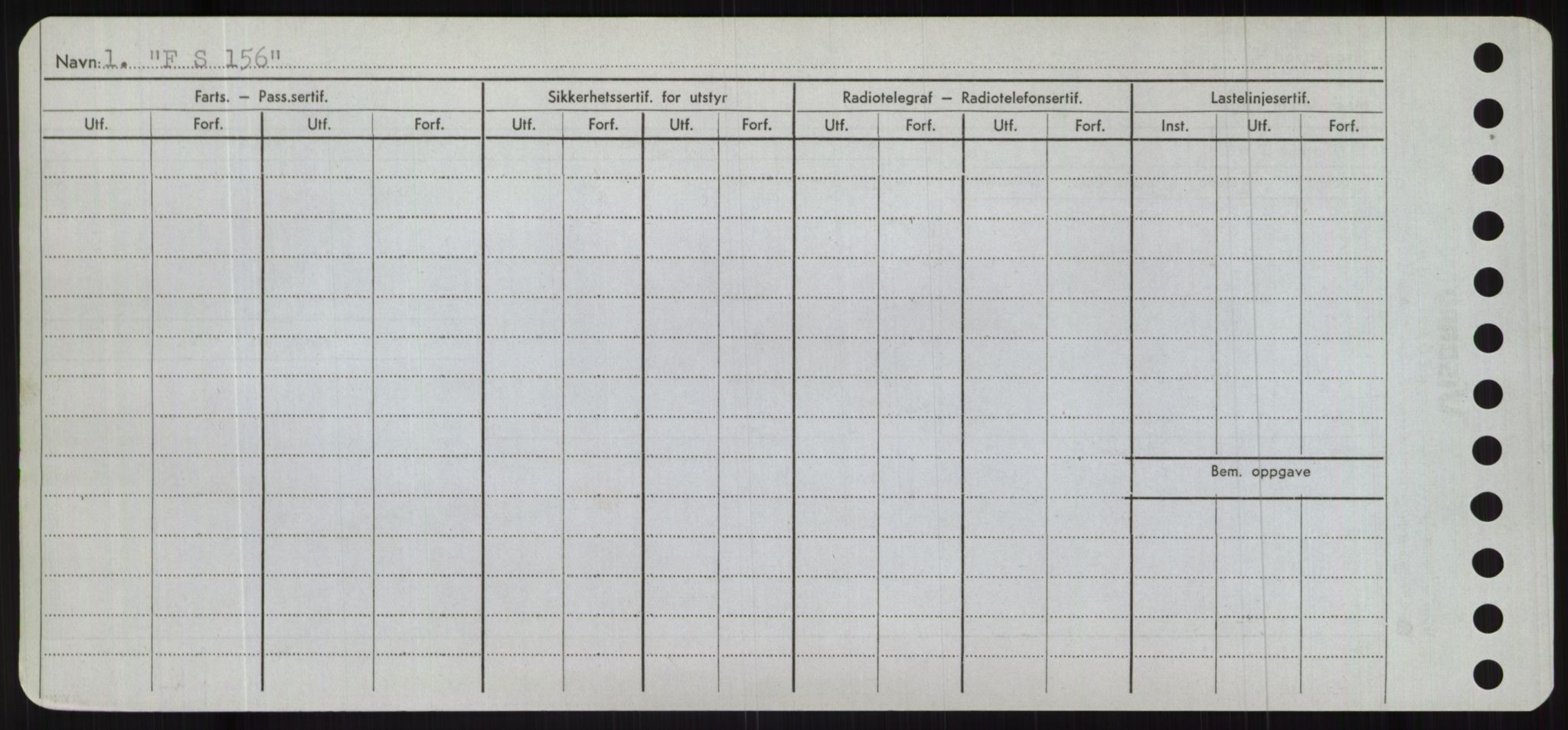 Sjøfartsdirektoratet med forløpere, Skipsmålingen, RA/S-1627/H/Hc/L0001: Lektere, A-Y, p. 152