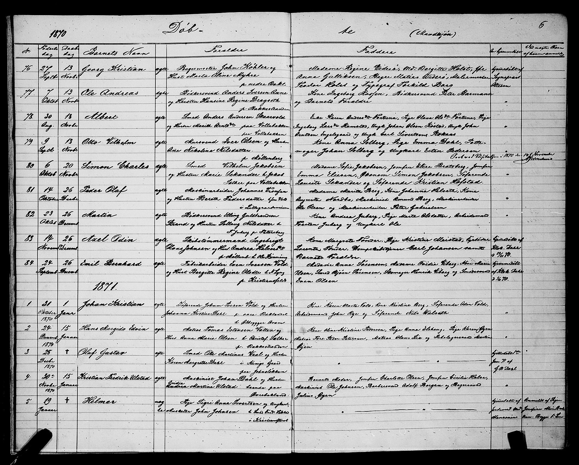 Ministerialprotokoller, klokkerbøker og fødselsregistre - Sør-Trøndelag, SAT/A-1456/604/L0220: Parish register (copy) no. 604C03, 1870-1885, p. 6