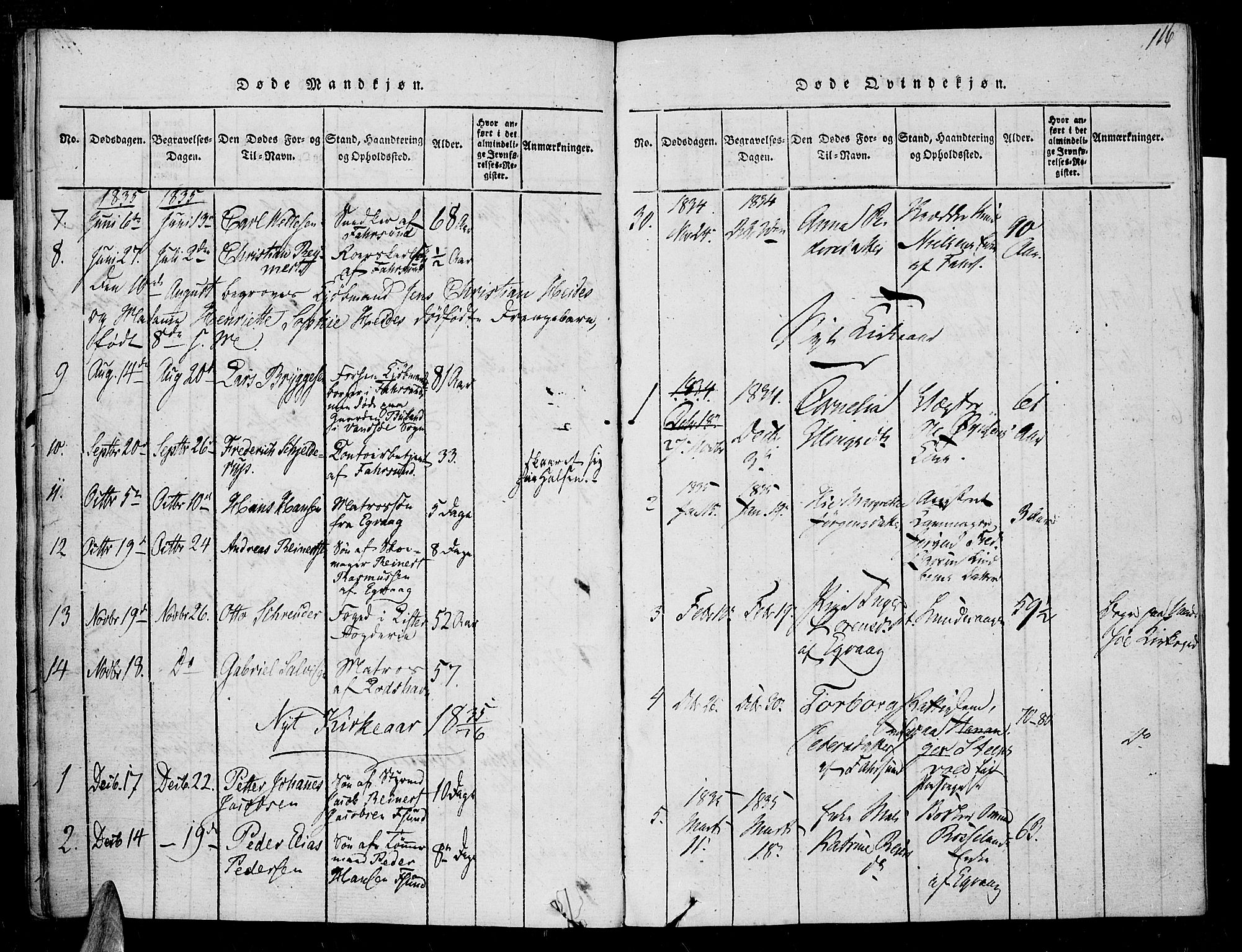 Farsund sokneprestkontor, AV/SAK-1111-0009/F/Fa/L0002: Parish register (official) no. A 2, 1815-1836, p. 116