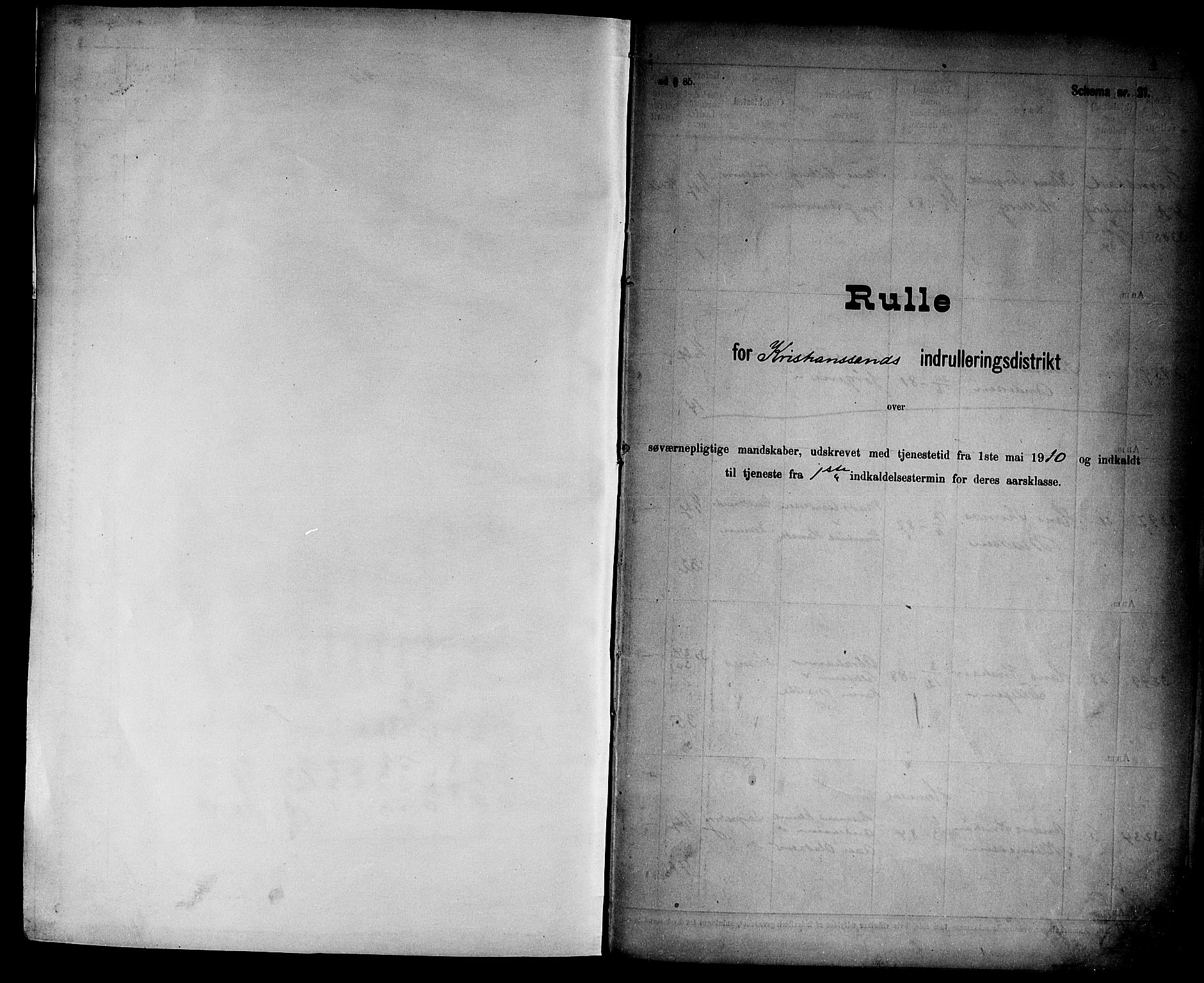 Kristiansand mønstringskrets, SAK/2031-0015/F/Fd/L0012: Rulle sjøvernepliktige, C-12, 1910, p. 3