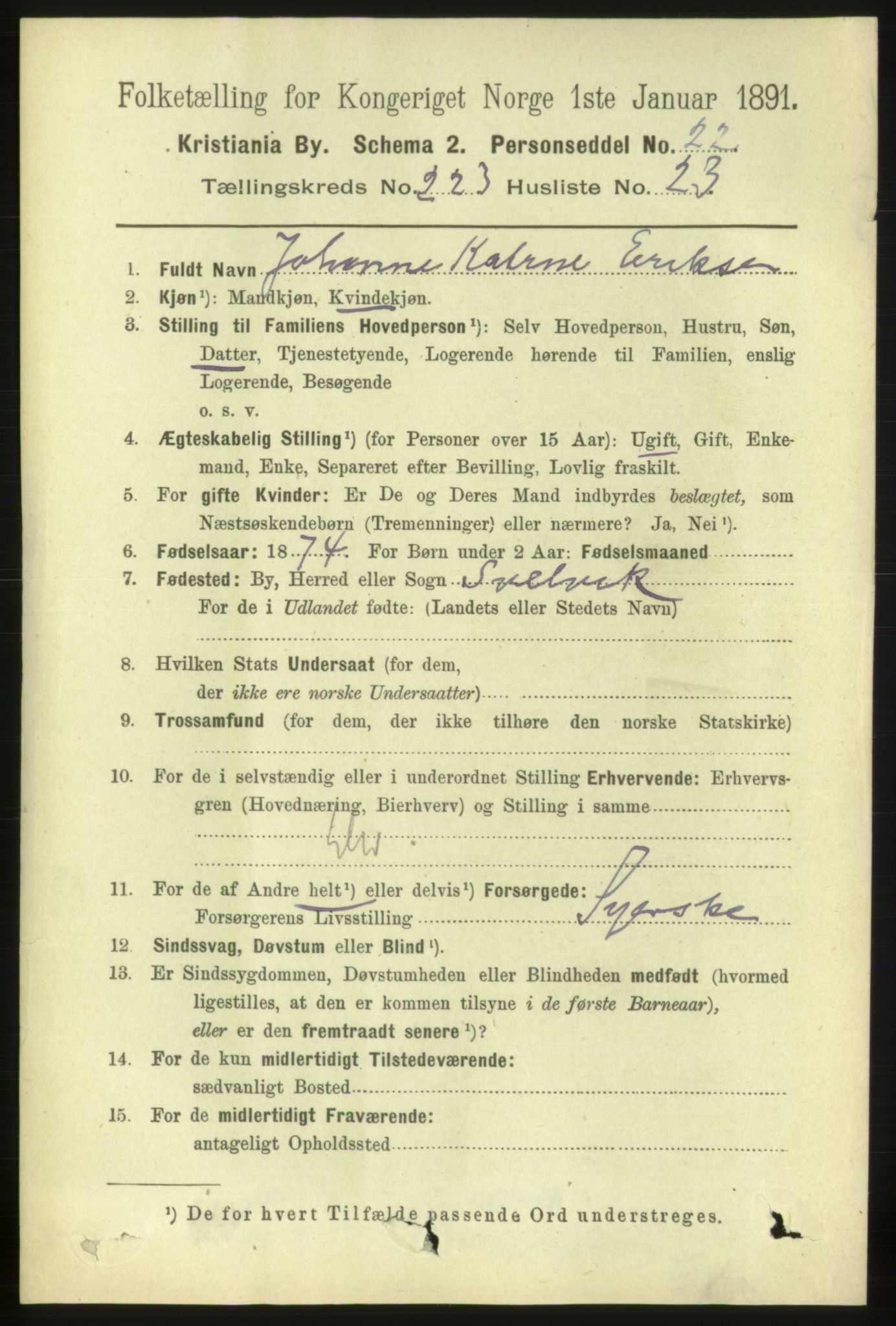 RA, 1891 census for 0301 Kristiania, 1891, p. 135259