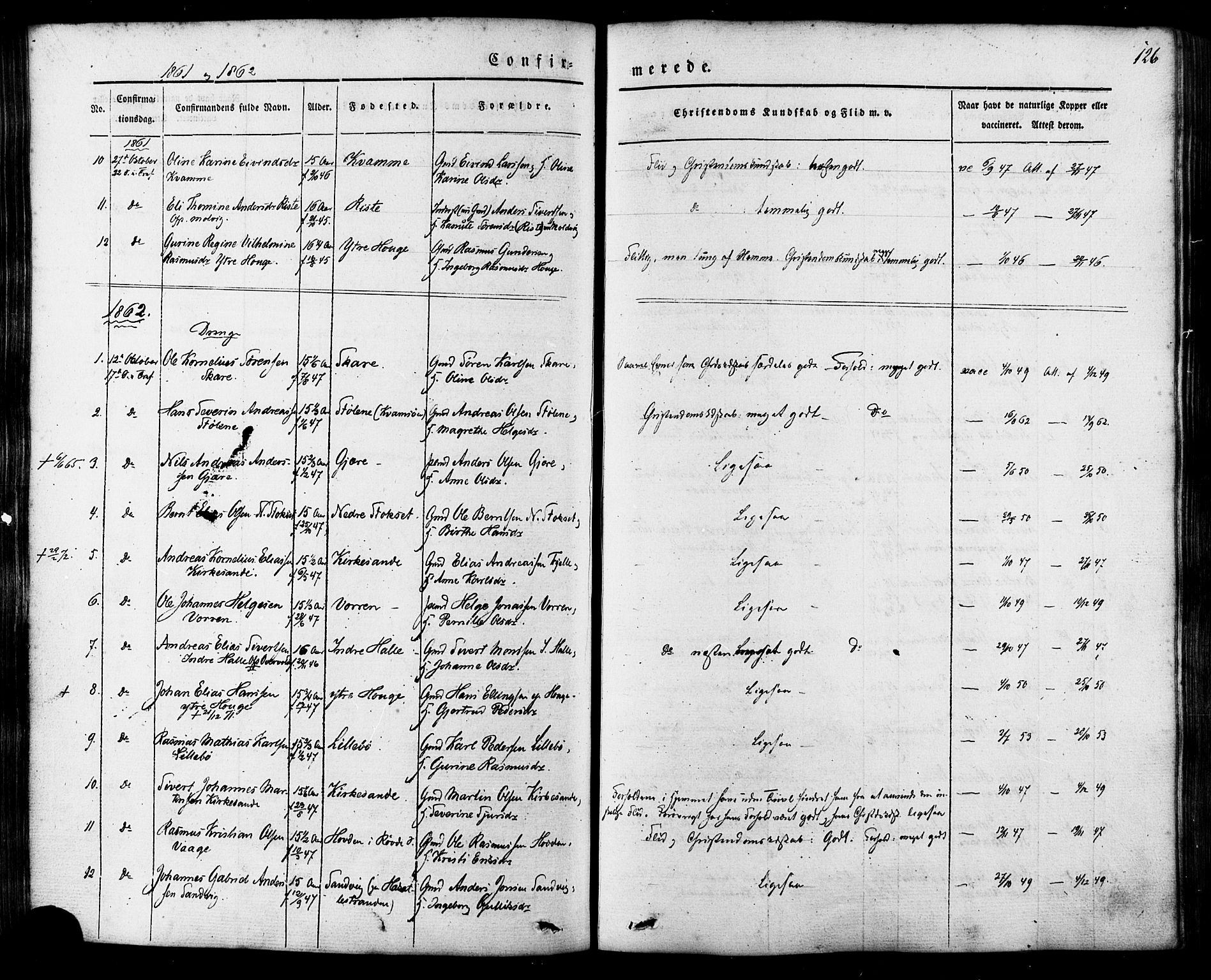 Ministerialprotokoller, klokkerbøker og fødselsregistre - Møre og Romsdal, AV/SAT-A-1454/503/L0034: Parish register (official) no. 503A02, 1841-1884, p. 126