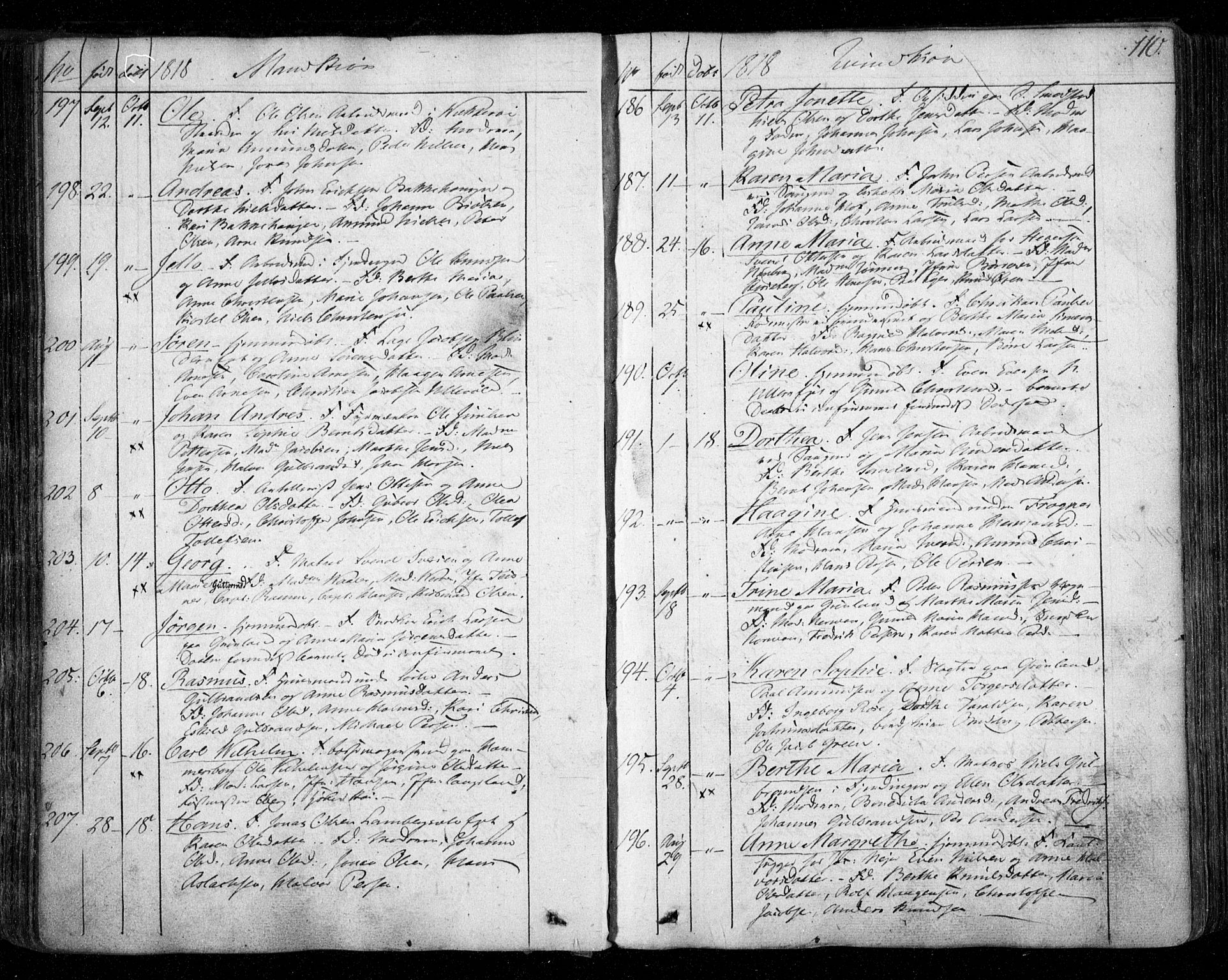 Aker prestekontor kirkebøker, SAO/A-10861/F/L0011: Parish register (official) no. 11, 1810-1819, p. 110