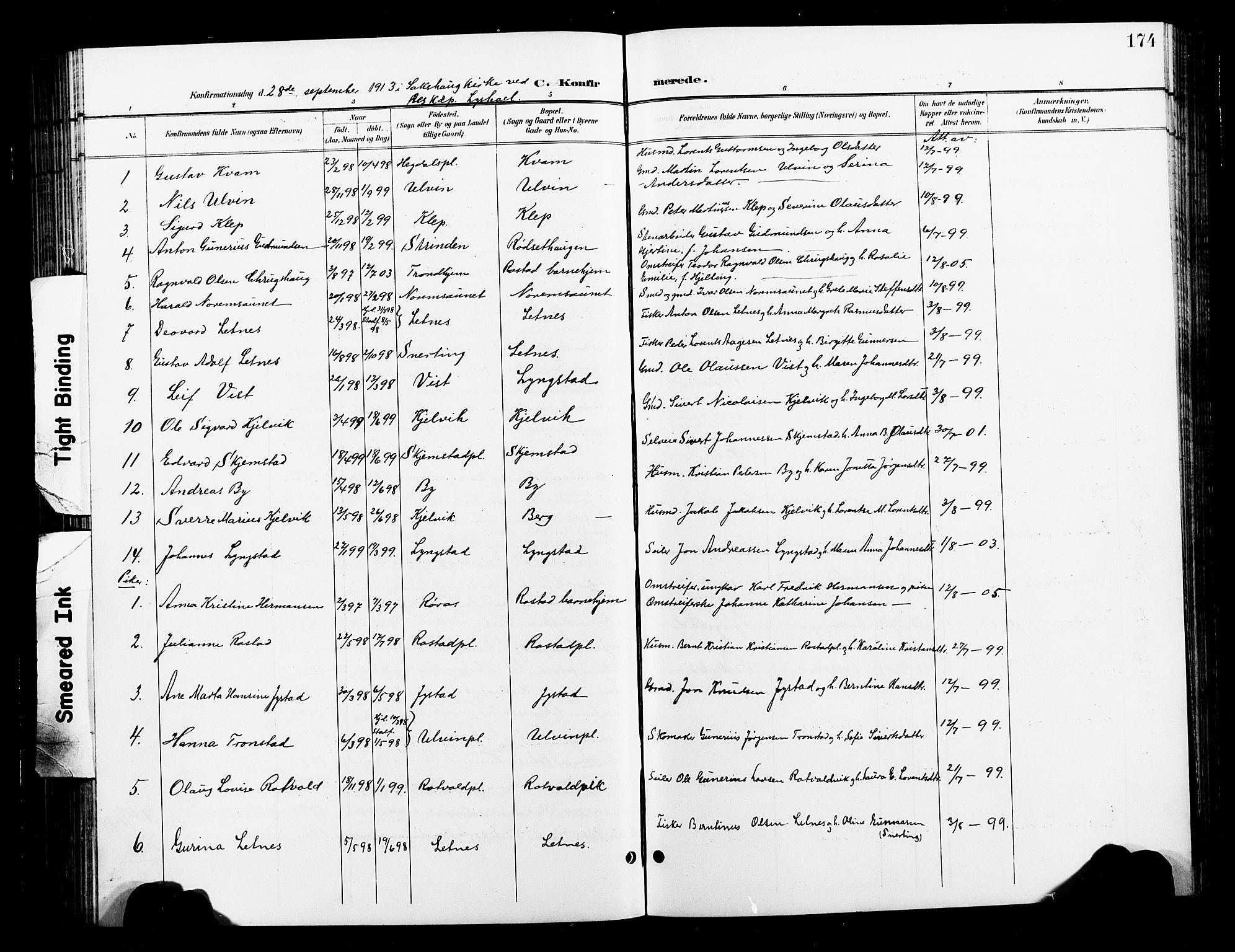 Ministerialprotokoller, klokkerbøker og fødselsregistre - Nord-Trøndelag, SAT/A-1458/730/L0302: Parish register (copy) no. 730C05, 1898-1924, p. 174